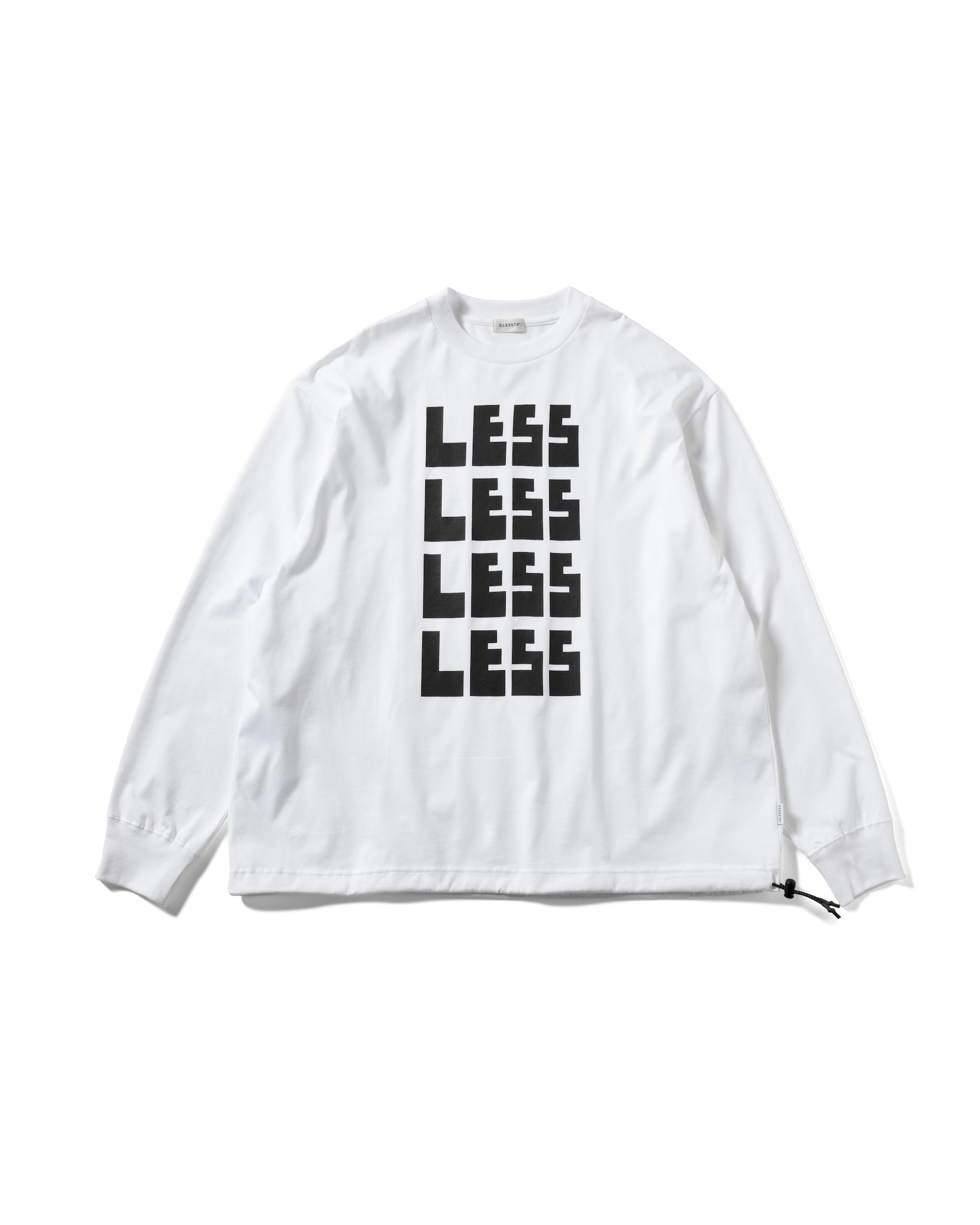 "LESS" MASSIVE L/S T-SHIRT WITH DRAWSTRINGS
