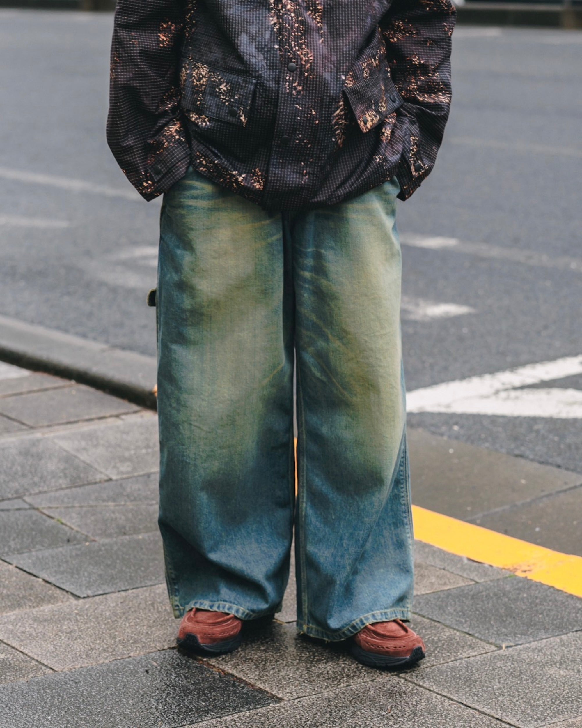 【3.8 SAT 20:00- IN STOCK】VINTAGE DYED SELVEDGE DENIM WORKER PANTS (VINTAGE INDIGO)