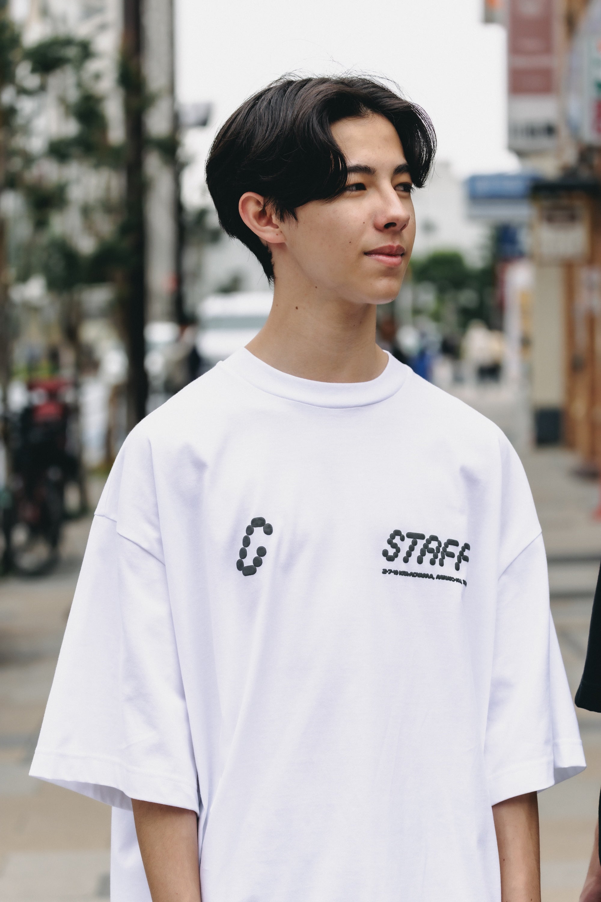 STAFF T-SHIRT WITH DRAWSTRINGS (WHITE)
