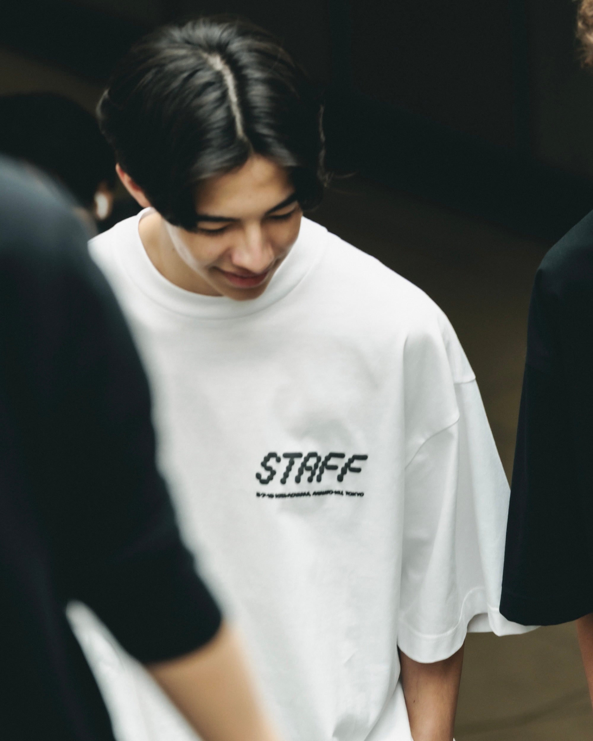 STAFF T-SHIRT WITH DRAWSTRINGS (WHITE)