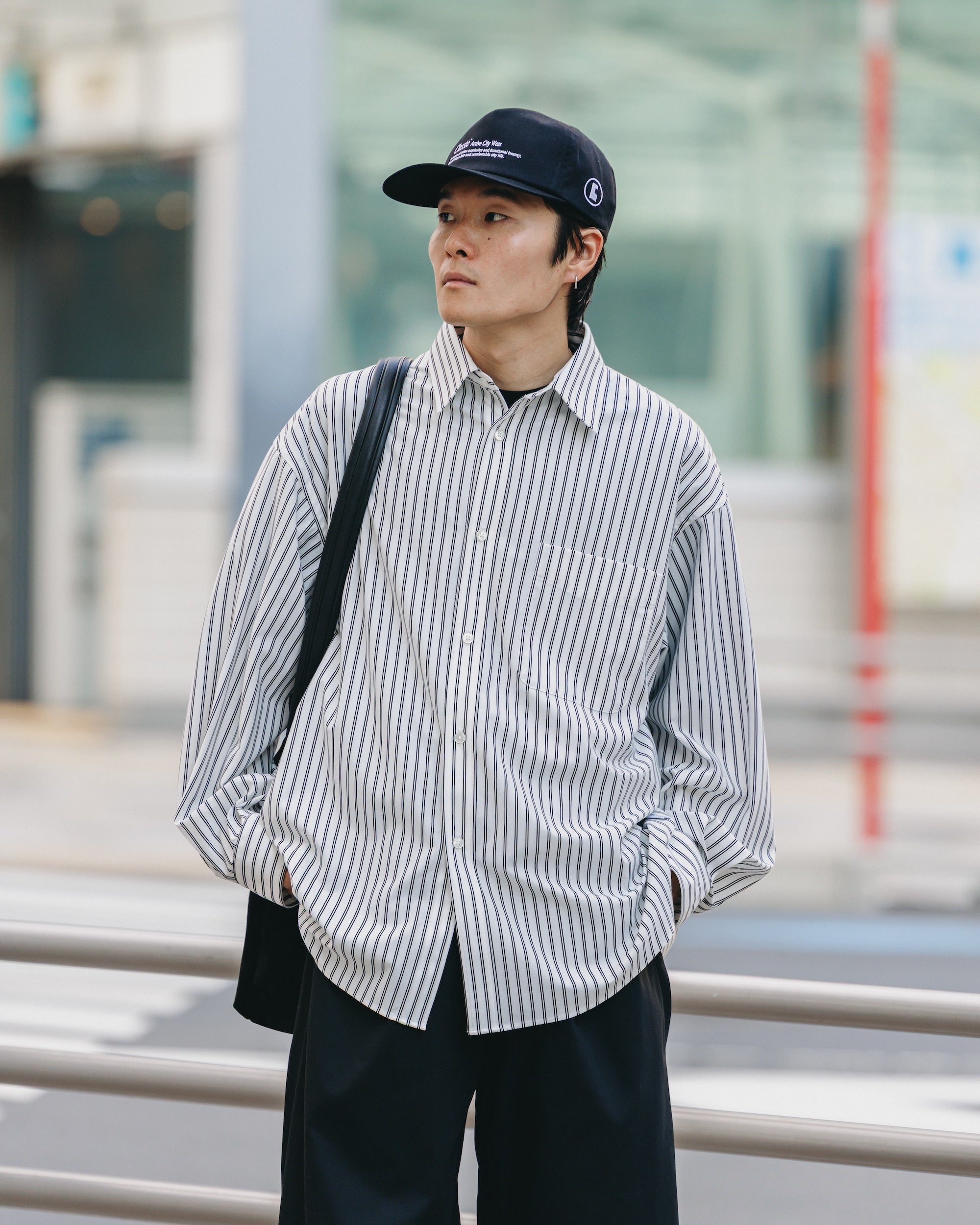 【9.17 WED 20:00- IN STOCK】46G KNIT EVERYDAY L/S SHIRT (WHITE STRIPE)