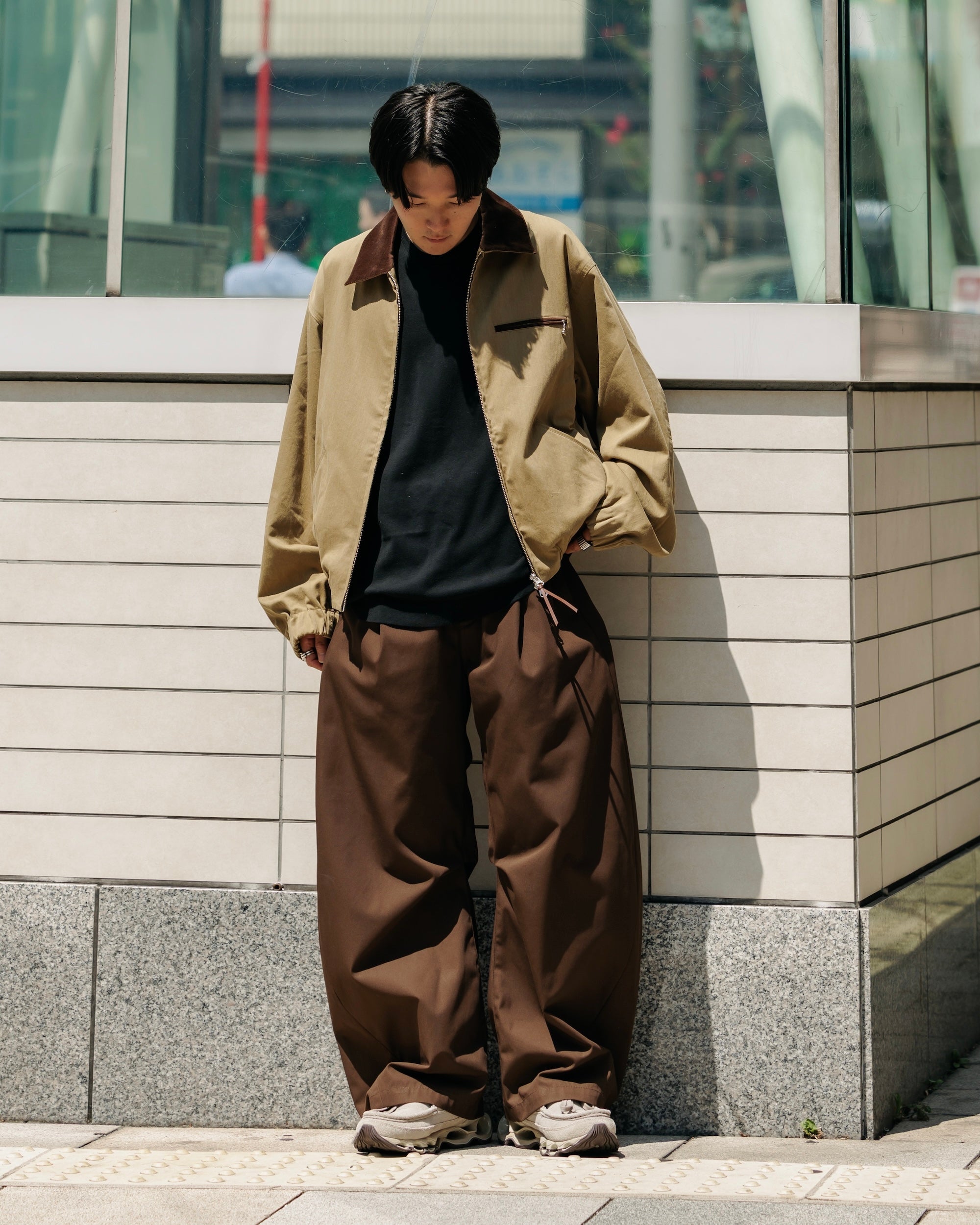 【9.10 WED 20:00- IN STOCK】BARREL LEG EASY PANTS (BROWN)