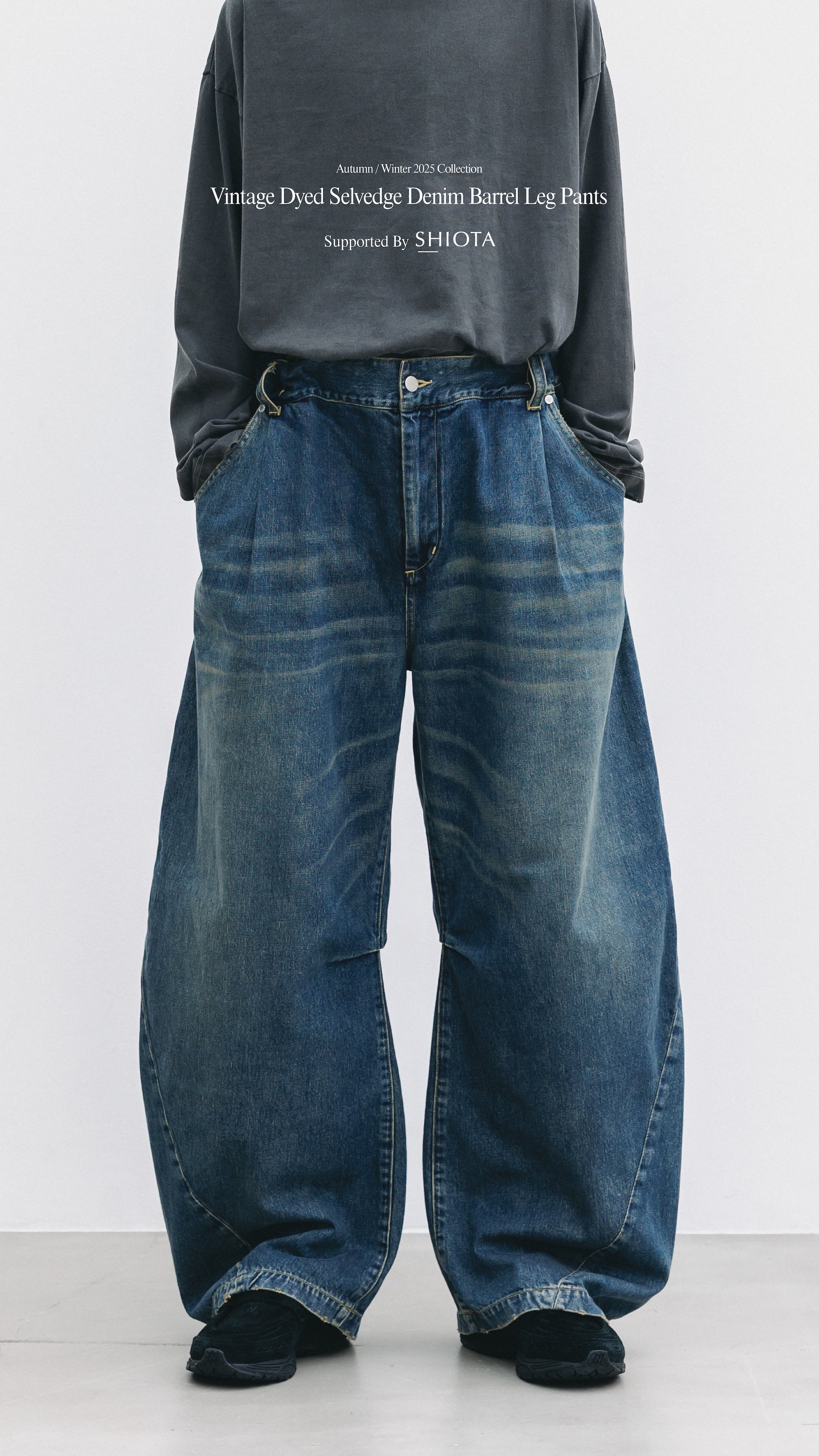 clesste デニムパンツ VINTAGE DYED SELVEDGE DENIM WORKER PANTS (VINTAGE BLACK)