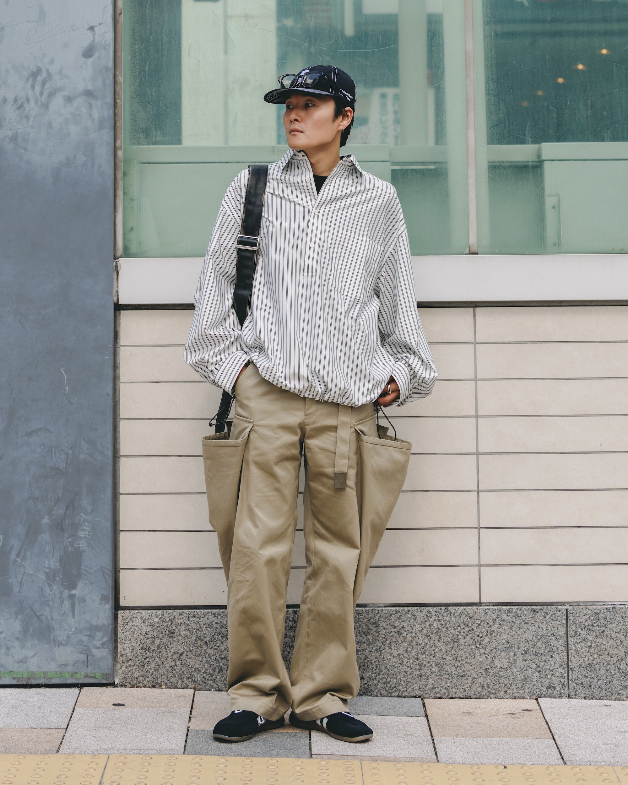 【9.27 SAT 20:00- IN STOCK】46G KNIT EVERYDAY PULLOVER L/S SHIRT (WHITE STRIPE)