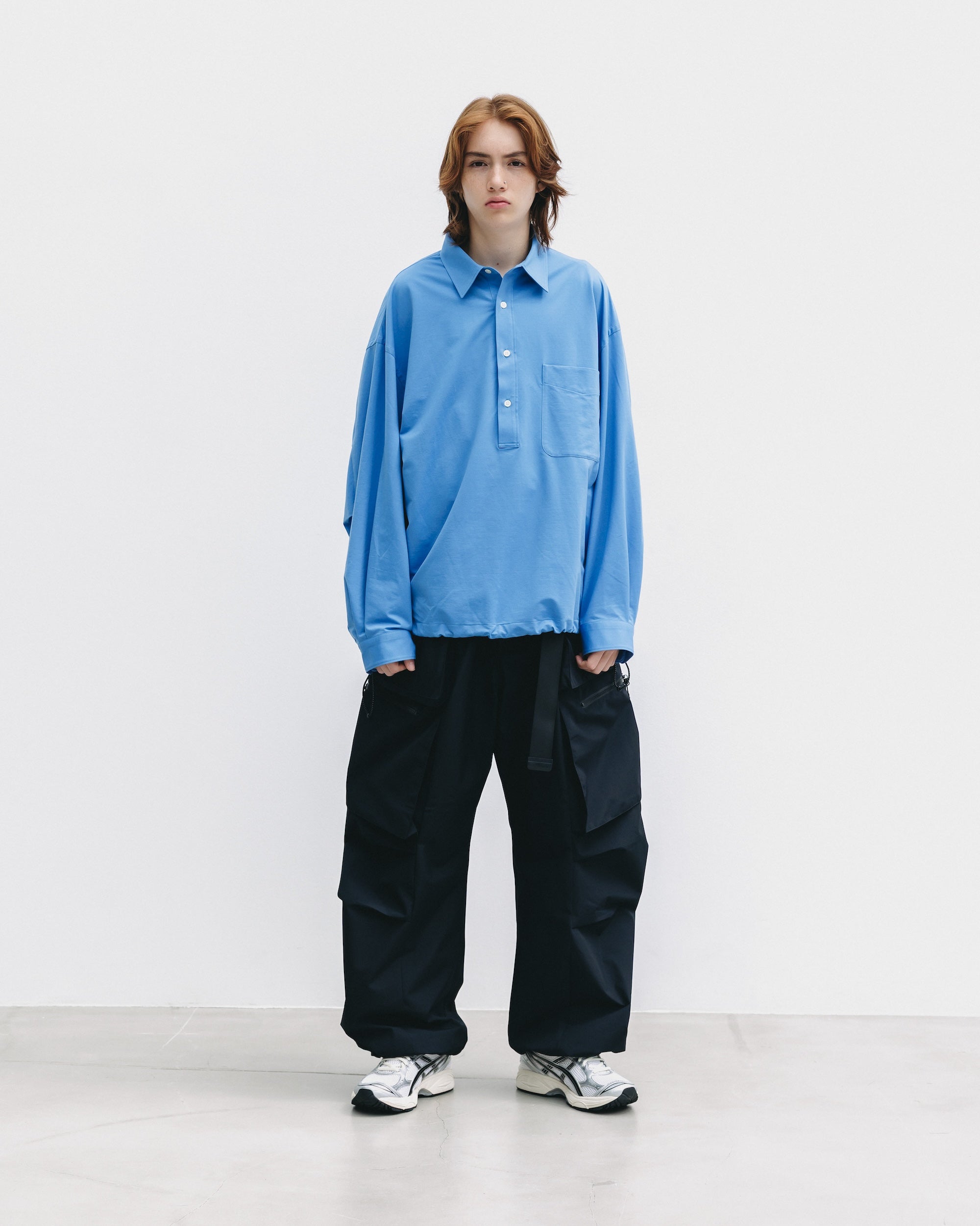 【9.27 SAT 20:00- IN STOCK】46G KNIT EVERYDAY PULLOVER L/S SHIRT (SAX BLUE)
