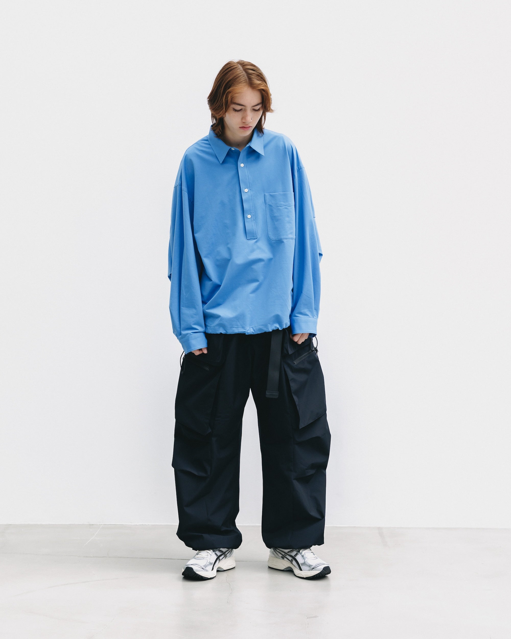 【9.27 SAT 20:00- IN STOCK】46G KNIT EVERYDAY PULLOVER L/S SHIRT (SAX BLUE)