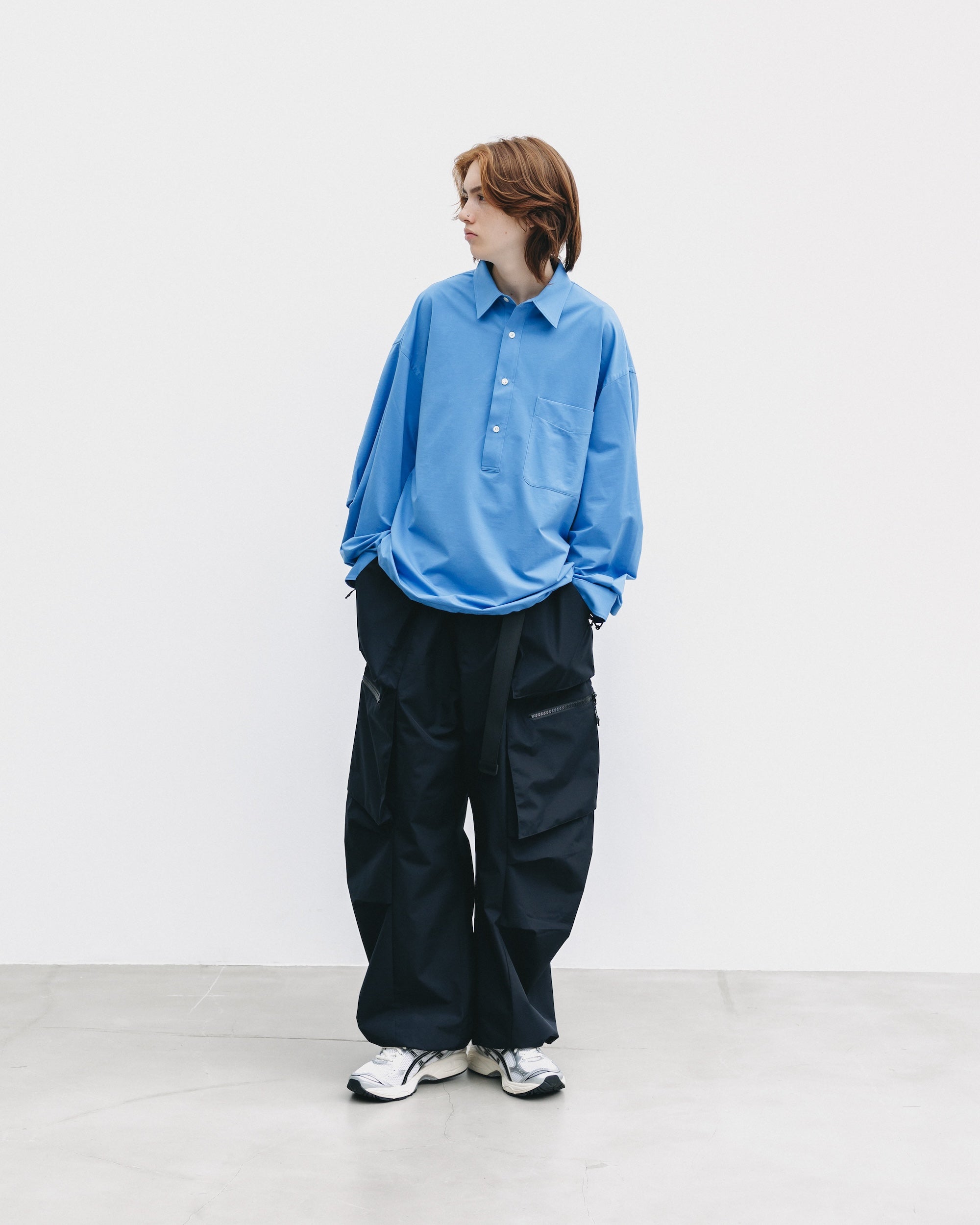 【9.27 SAT 20:00- IN STOCK】46G KNIT EVERYDAY PULLOVER L/S SHIRT (SAX BLUE)