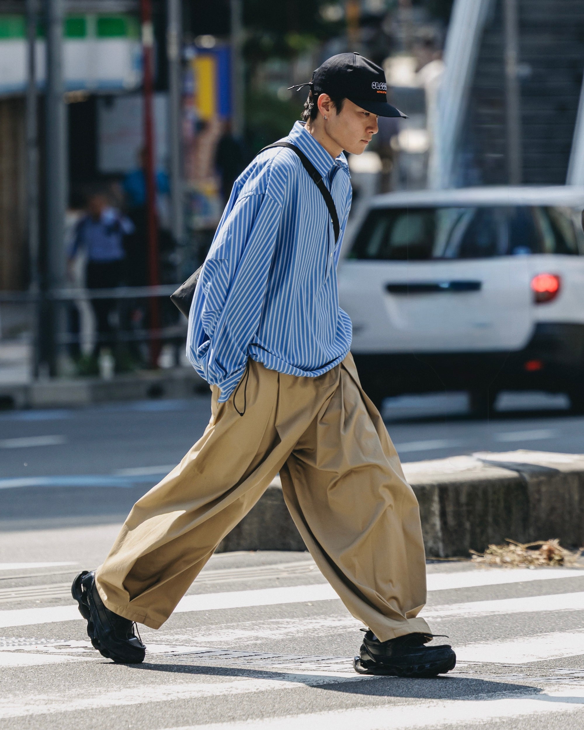 【9.27 SAT 20:00- IN STOCK】46G KNIT EVERYDAY PULLOVER L/S SHIRT (SAX BLUE STRIPE).