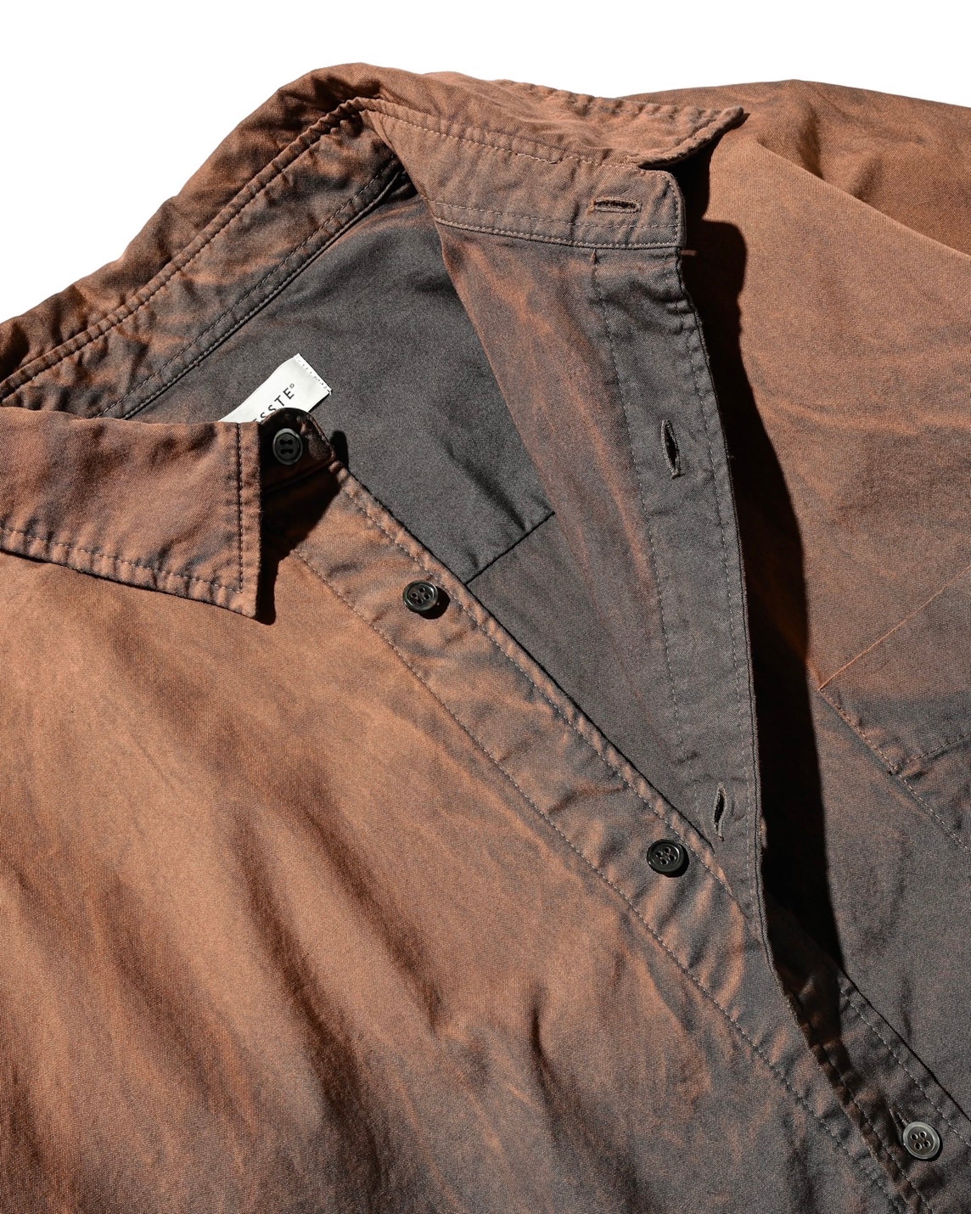 【10.1 WED 20:00- IN STOCK】GRADATION DYED CLASSIC CITY L/S SHIRT (BROWN)