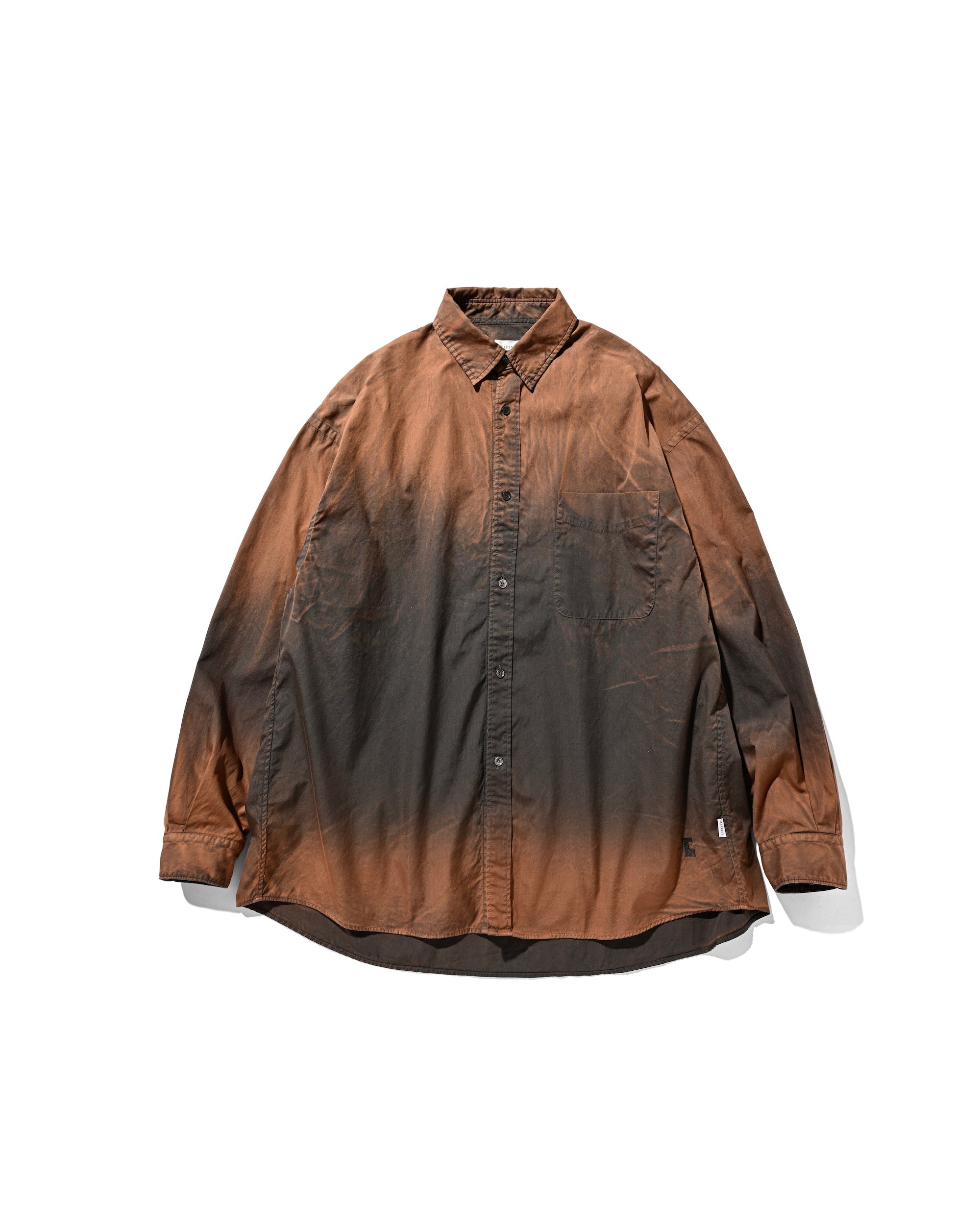 【10.1 WED 20:00- IN STOCK】GRADATION DYED CLASSIC CITY L/S SHIRT (BROWN)