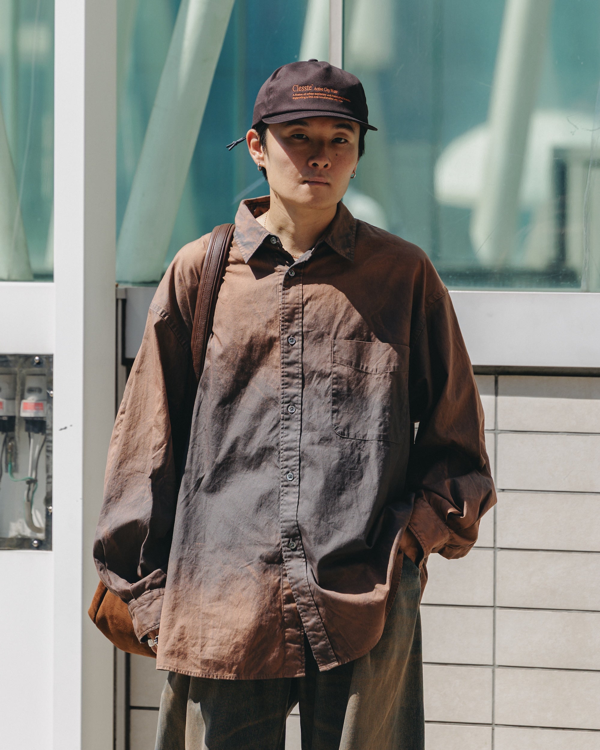 【10.1 WED 20:00- IN STOCK】GRADATION DYED CLASSIC CITY L/S SHIRT (BROWN)