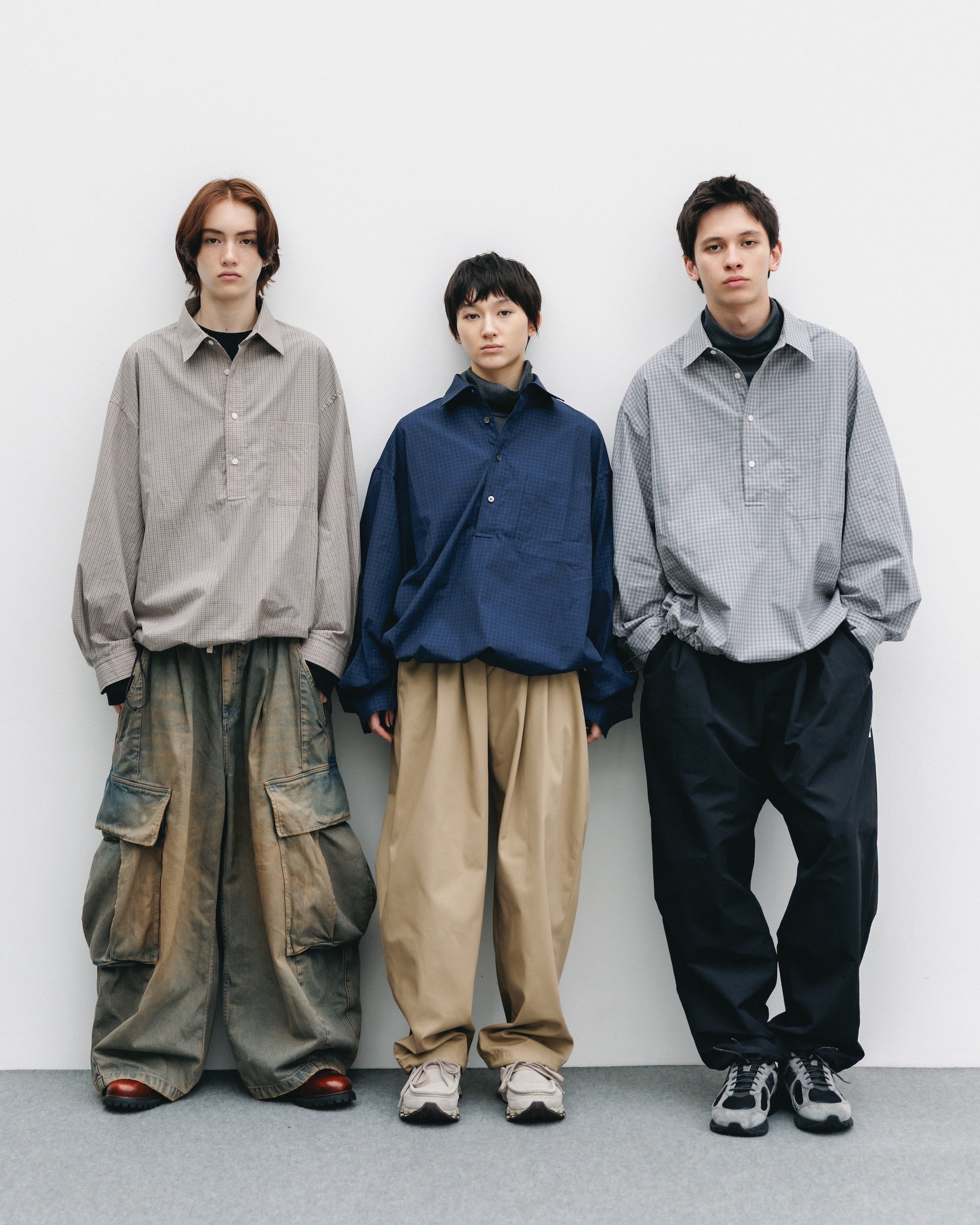 【11.8 SAT 20:00- IN STOCK】MINI PLAID L/S PULLOVER SHIRT (NAVY)