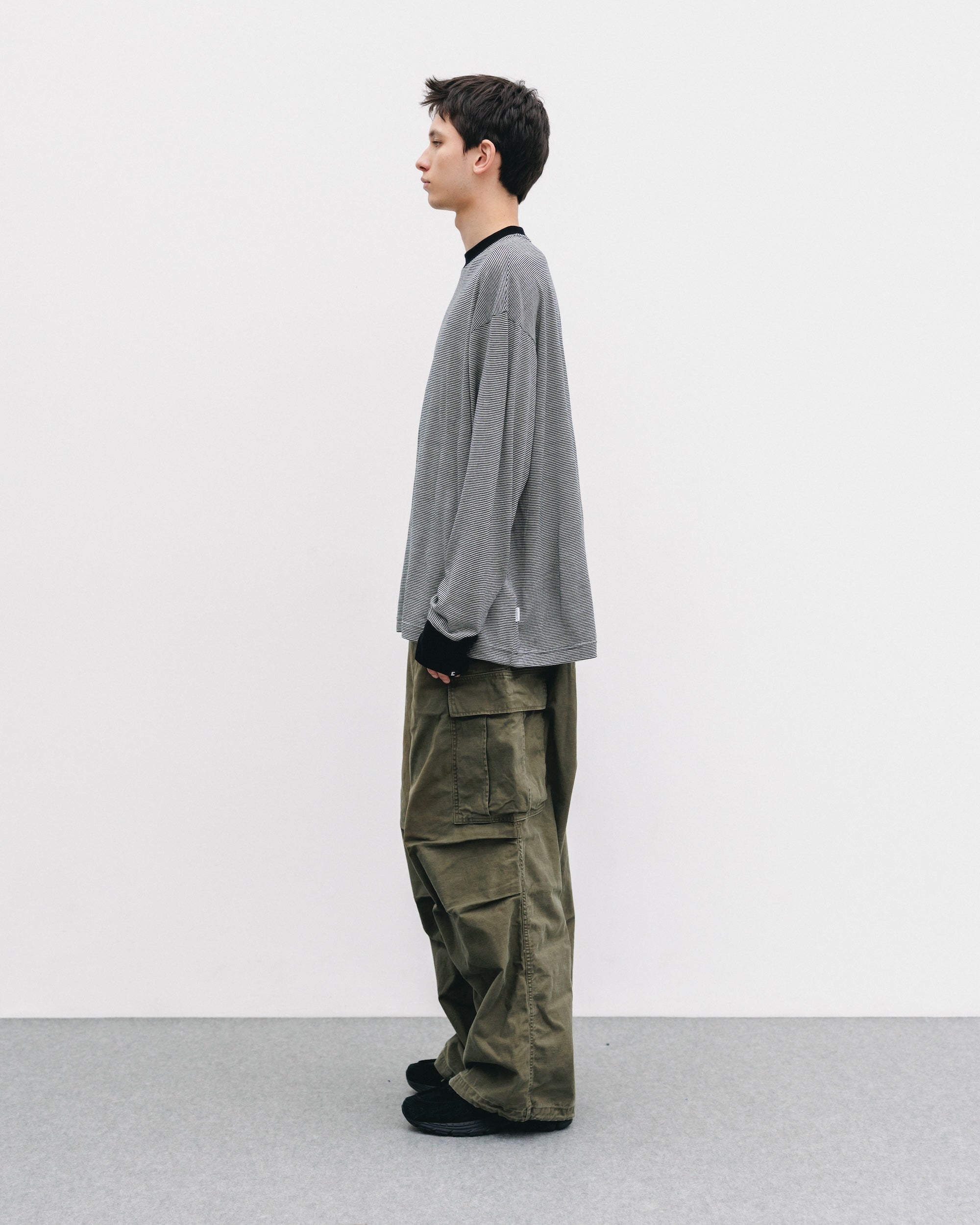 【11.12 WED 20:00- IN STOCK】WOOL BORDER L/S T-SHIRT (BLACK×WHITE)