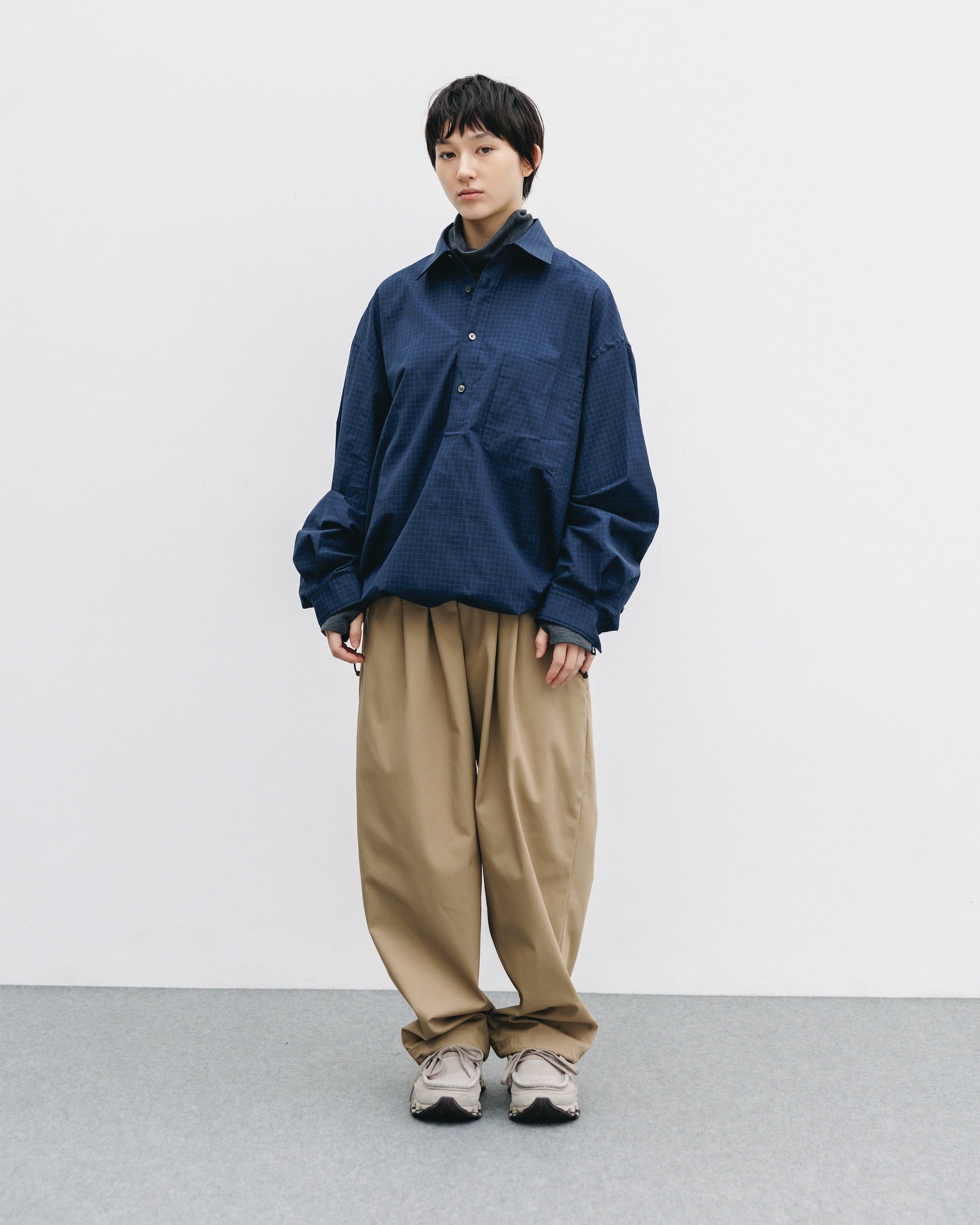トップス CLESSTE MINI PLAID L/S PULLOVER SHIRT MINI PLAID L/S PULLOVER SHIRT (NAVY)