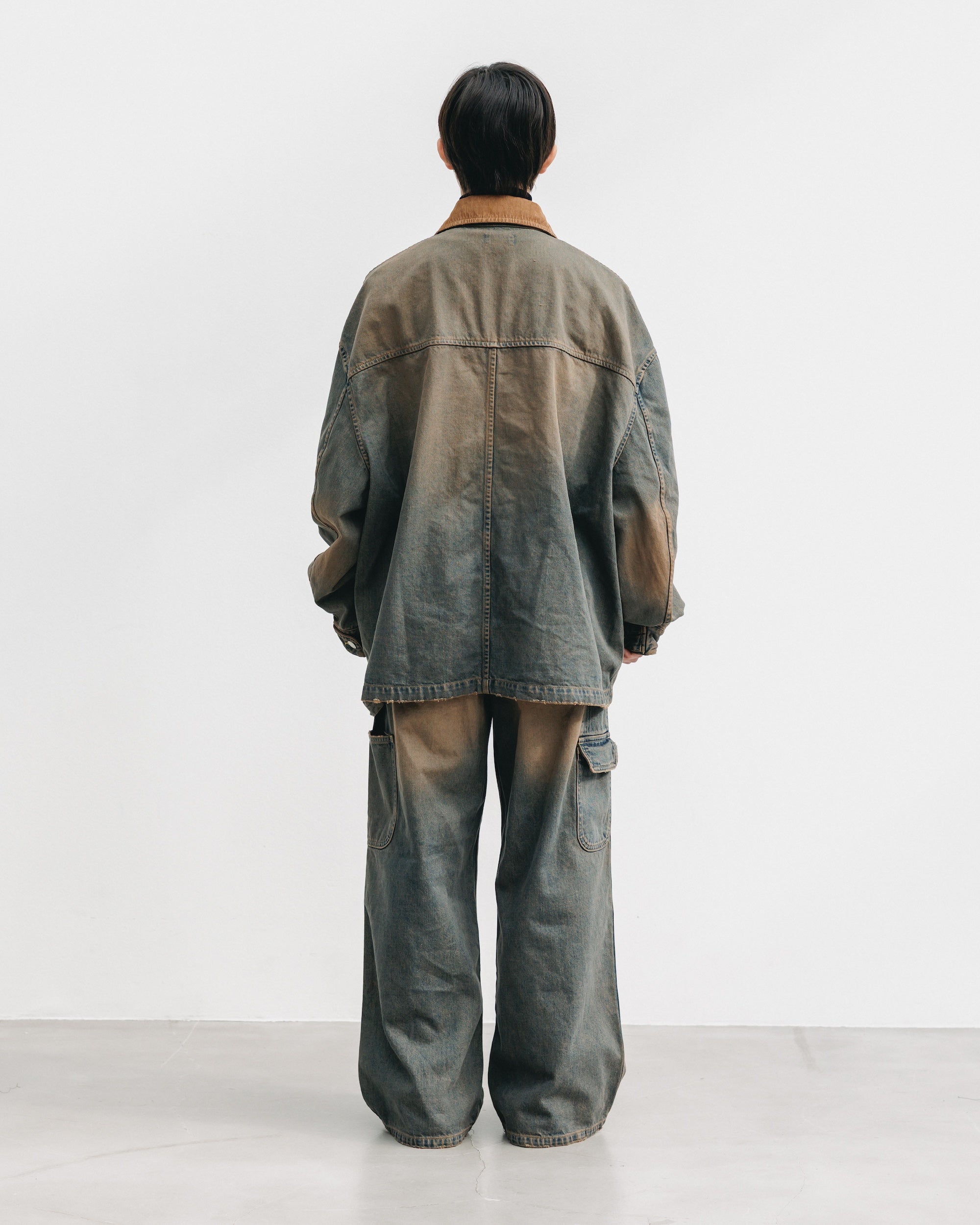 【11.22 SAT 20:00- IN STOCK】VINTAGE DYED SELVEDGE DENIM URBAN JACKET (BROWN)