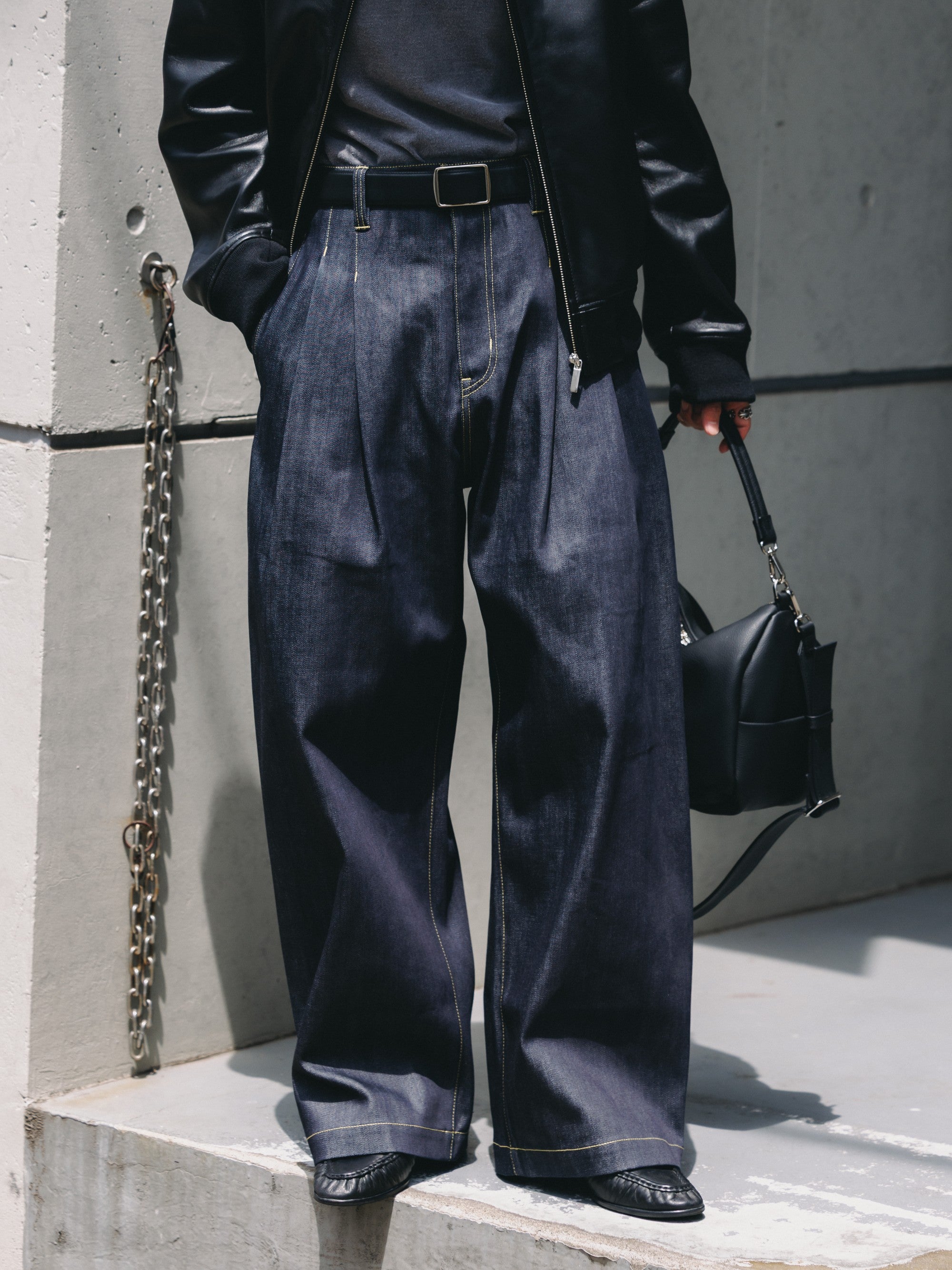【8.19 WED 20:00- IN STOCK】RAW DENIM CITY WIDE STRAIGHT PANTS (RIGID INDIGO)