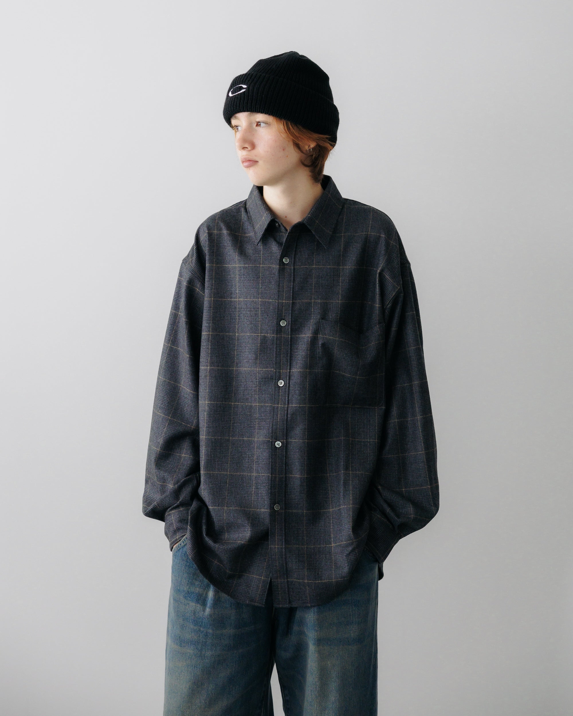 【10.17 THU 20:00- IN STOCK】LIGHT WOOL PLAID SHIRT