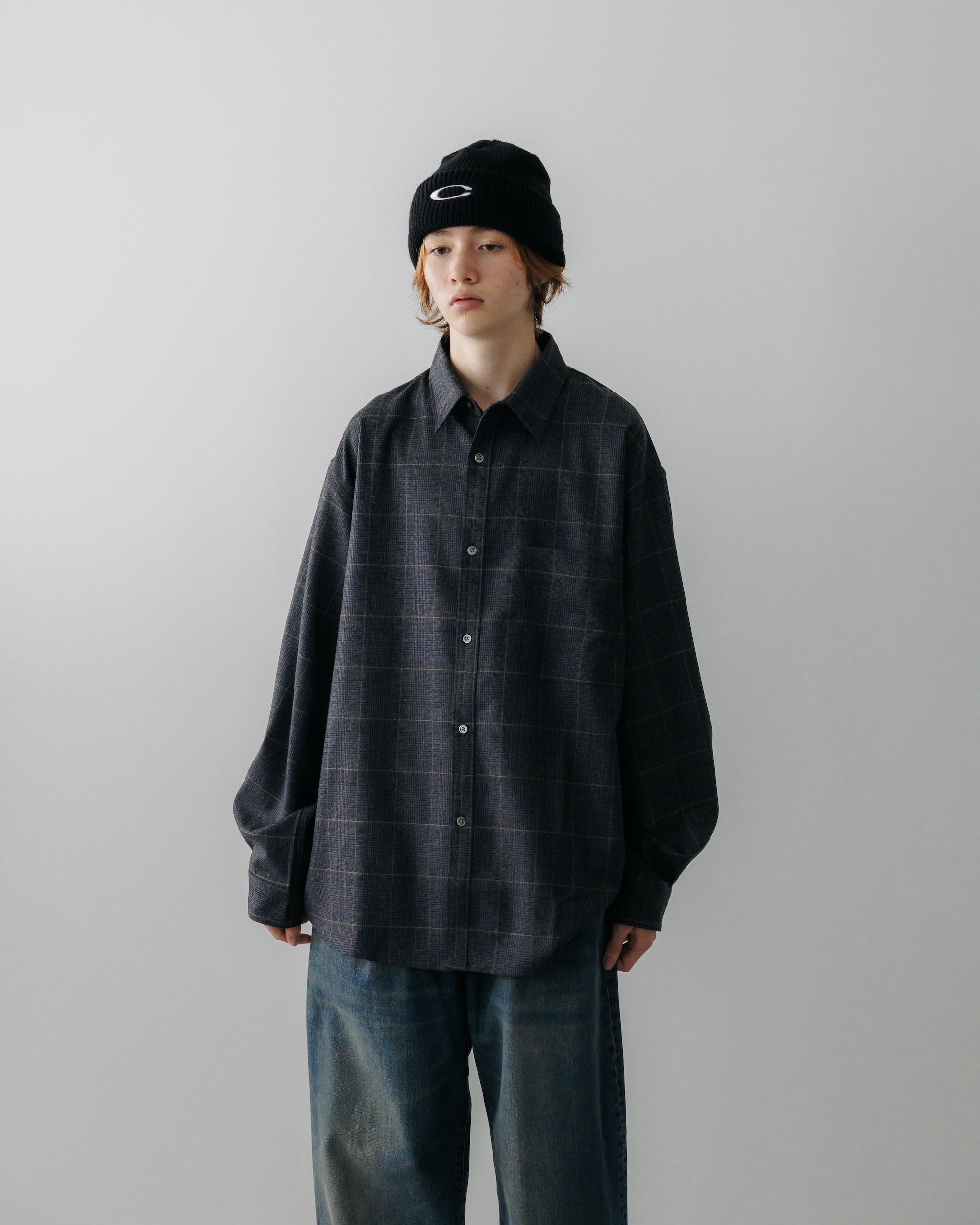 【10.17 THU 20:00- IN STOCK】LIGHT WOOL PLAID SHIRT