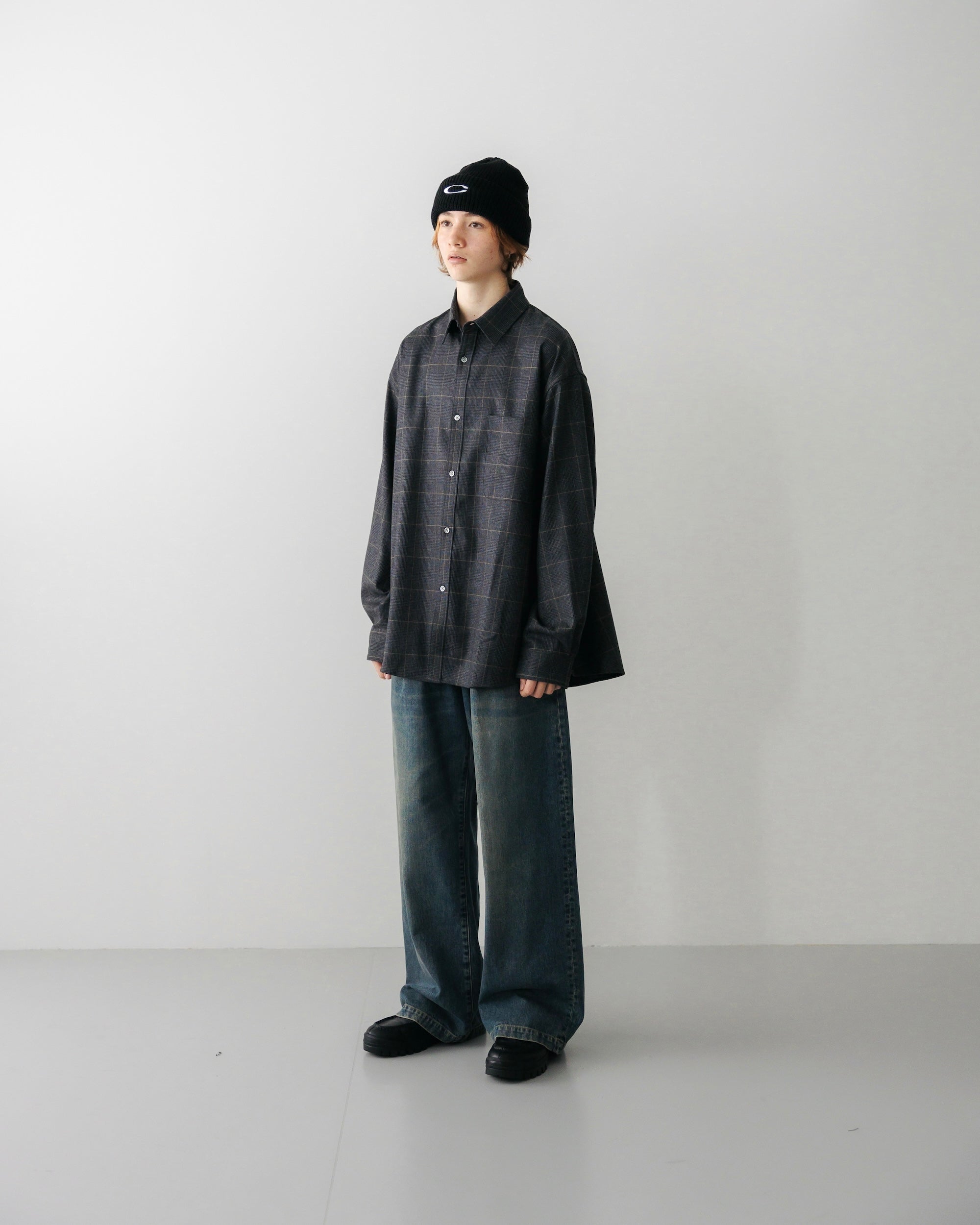 【10.17 THU 20:00- IN STOCK】LIGHT WOOL PLAID SHIRT