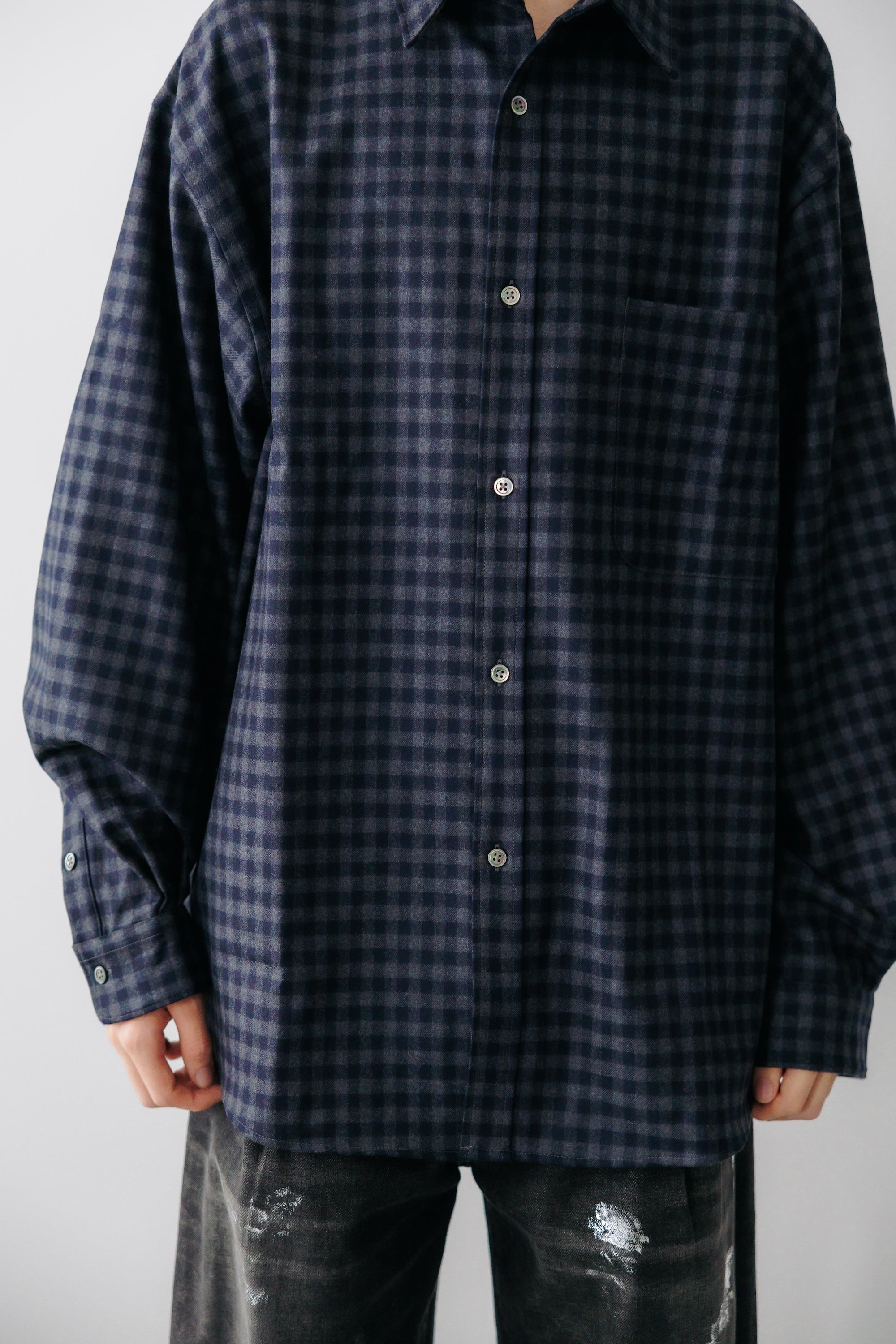 【10.17 THU 20:00- IN STOCK】LIGHT WOOL PLAID SHIRT