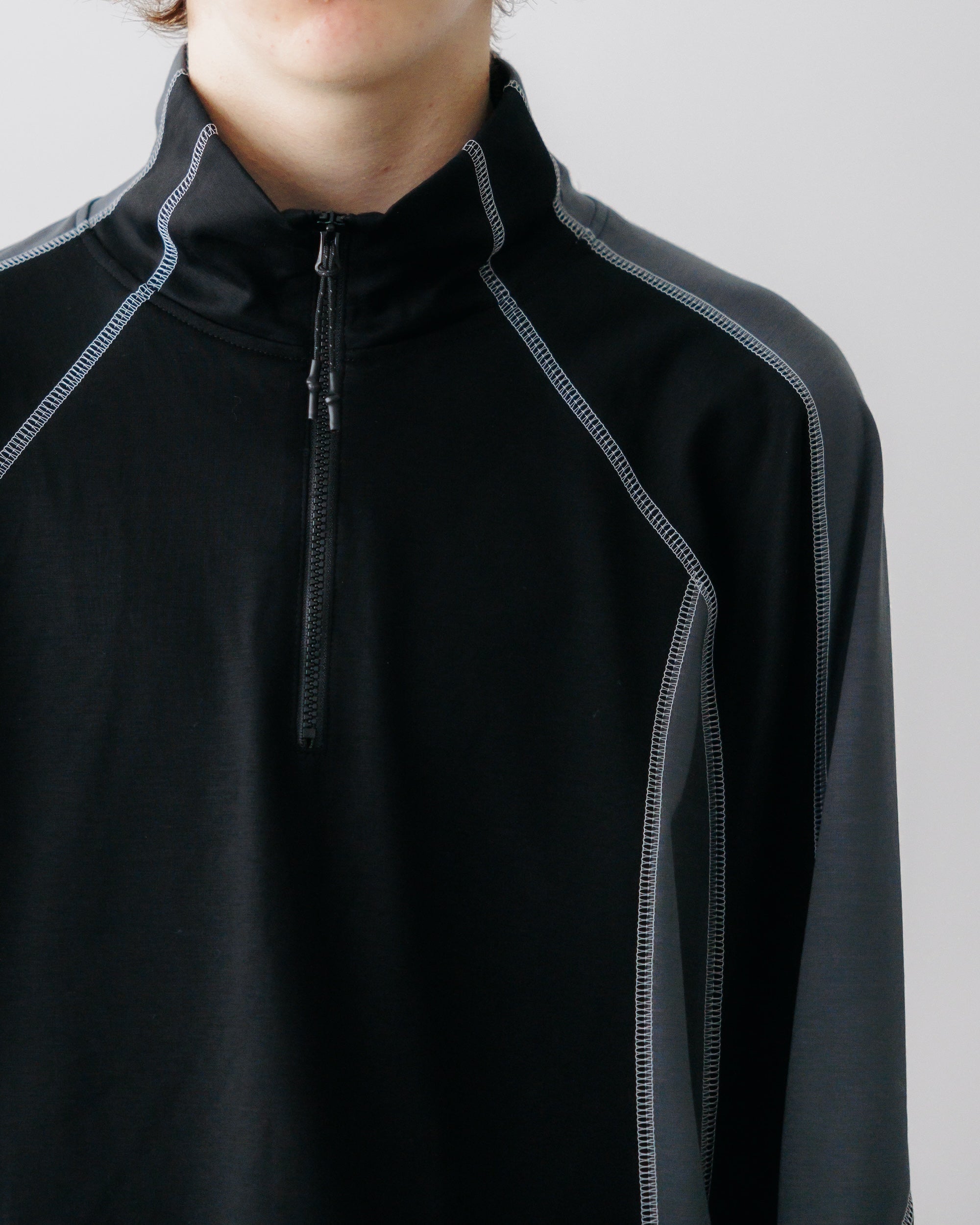 FUTURE HALF ZIP L/S T-SHIRT WITH DRAWSTRINGS