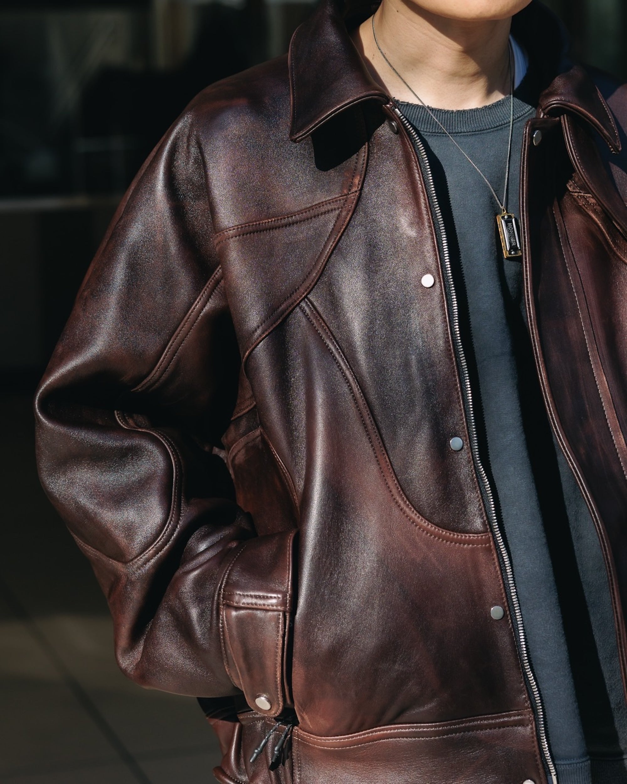 【1.4 SAT 20:00- IN STOCK】 VINTAGE LEATHER FUTURE JACKET