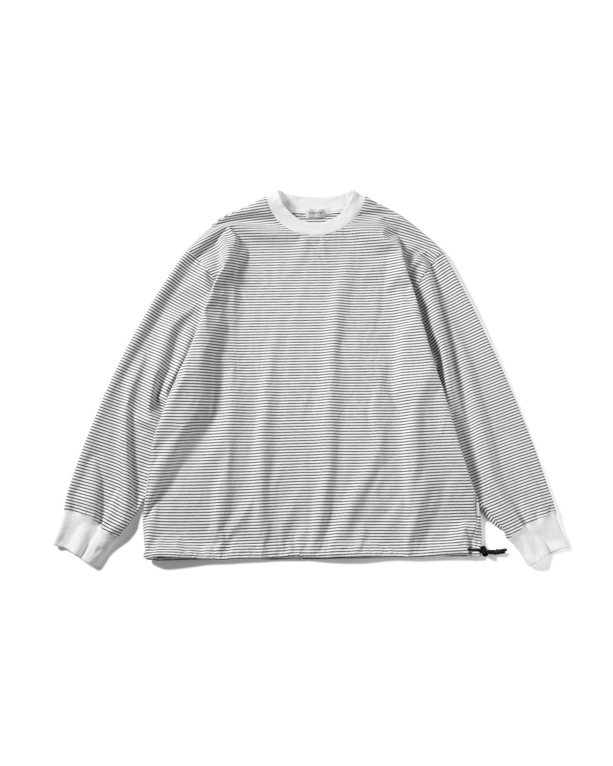 IN STOCK】STRIPED MASSIVE L/S T-SHIRT WITH DRAWSTRINGS