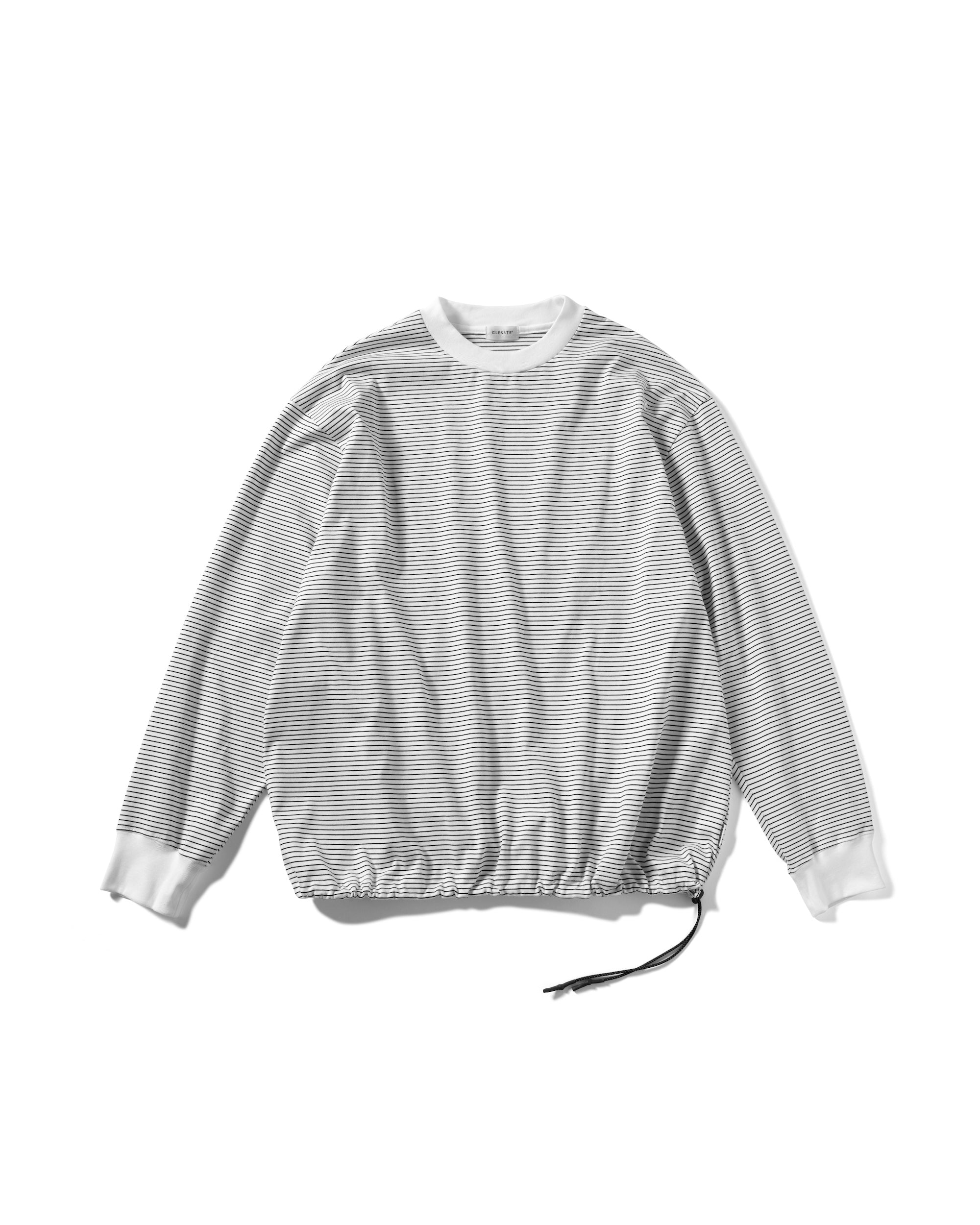 STRIPED MASSIVE L/S T-SHIRT WITH DRAWSTRINGS