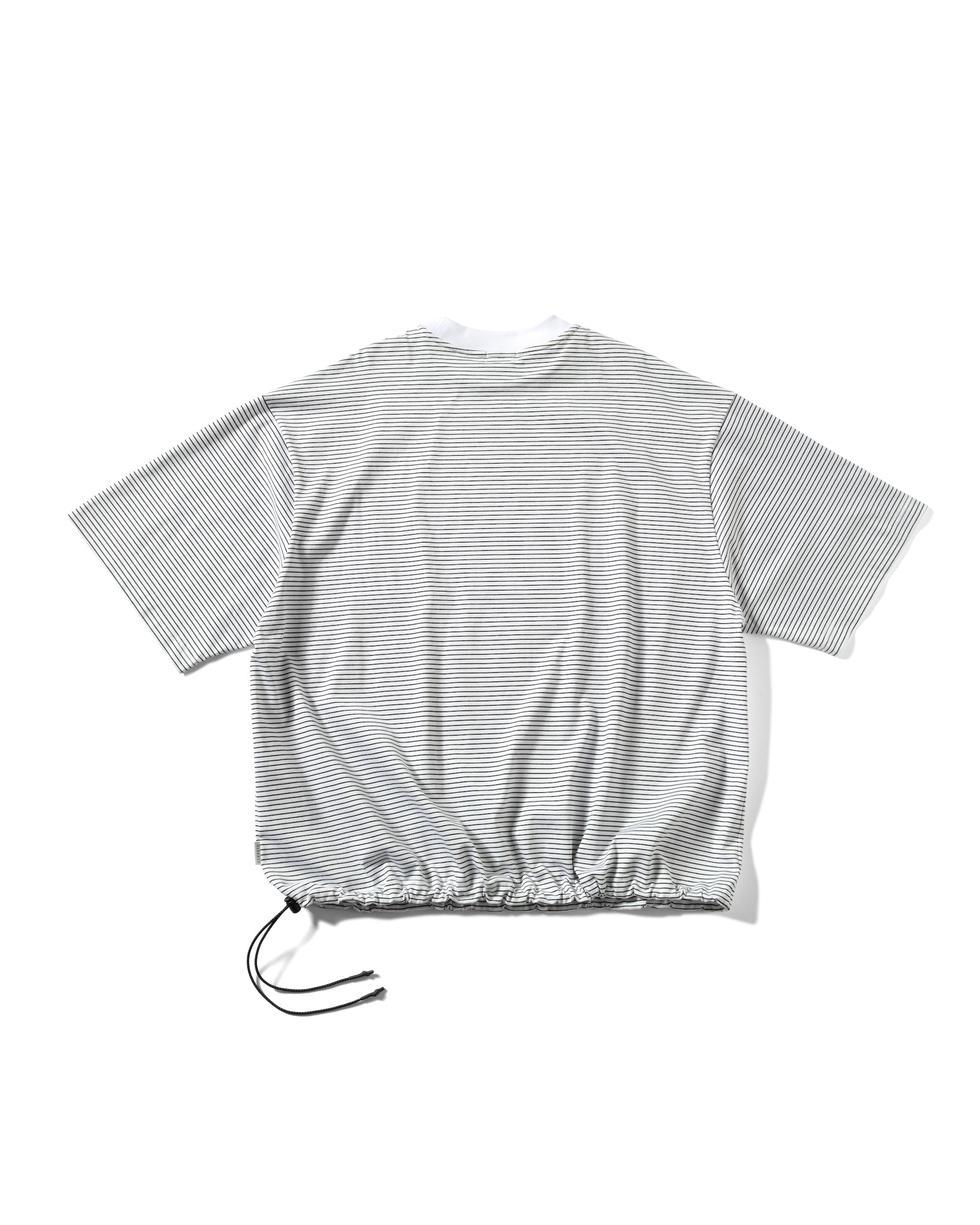 【6.8 SAT 20:00- IN STOCK】STRIPED MASSIVE T-SHIRT WITH DRAWSTRINGS.