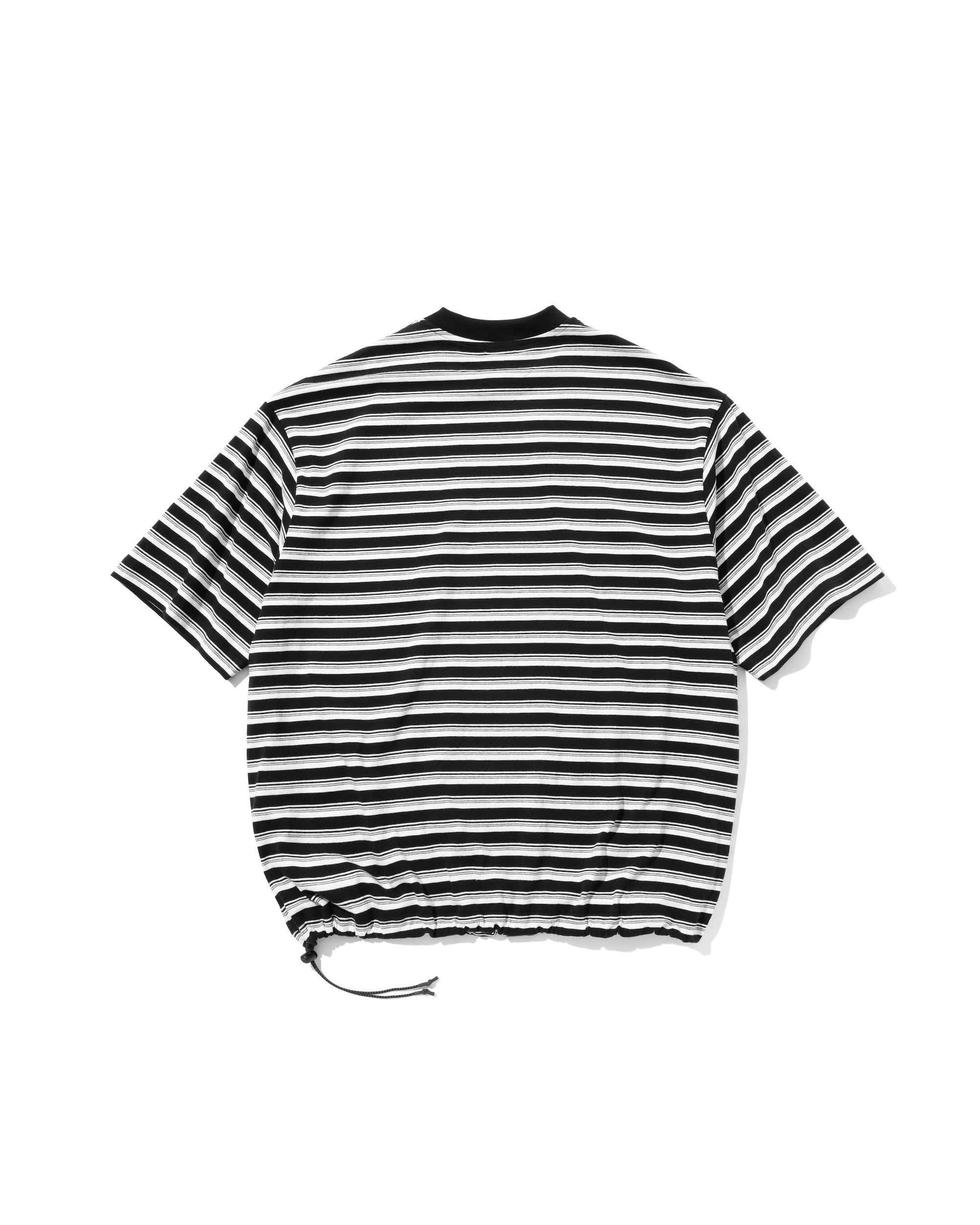 【7.3 WED 20:00- IN STOCK】MULTI STRIPED MASSIVE T-SHIRT WITH DRAWSTRINGS