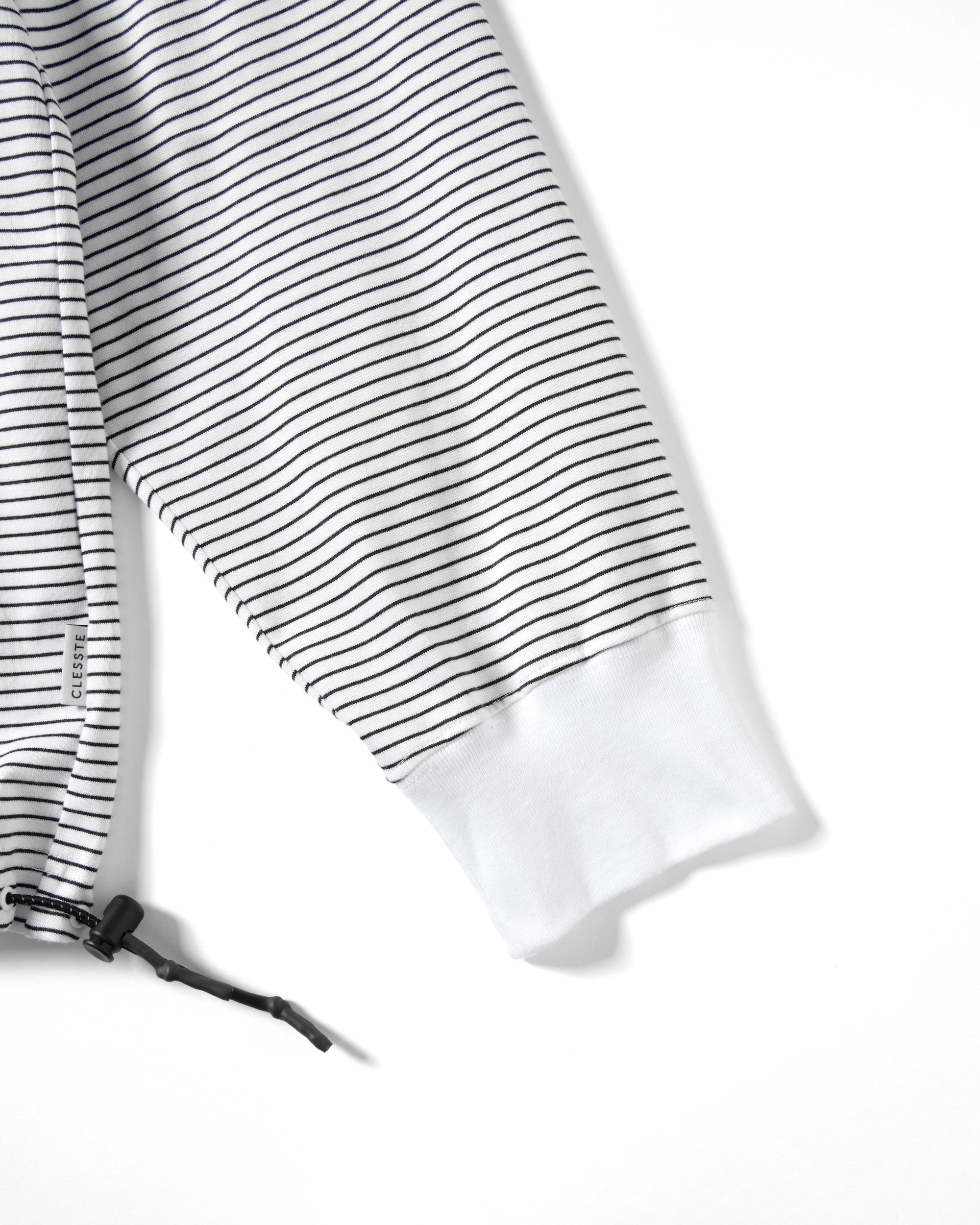 STRIPED MASSIVE L/S T-SHIRT WITH DRAWSTRINGS