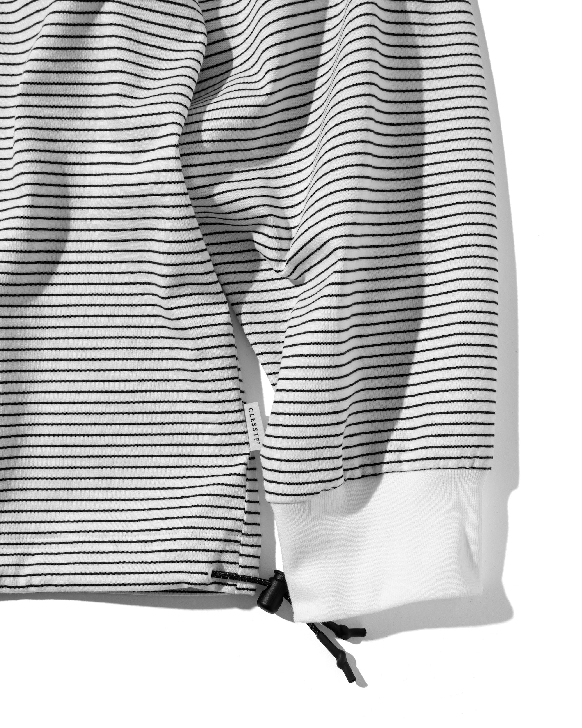 STRIPED MASSIVE L/S POLO SHIRT WITH DRAWSTRINGS