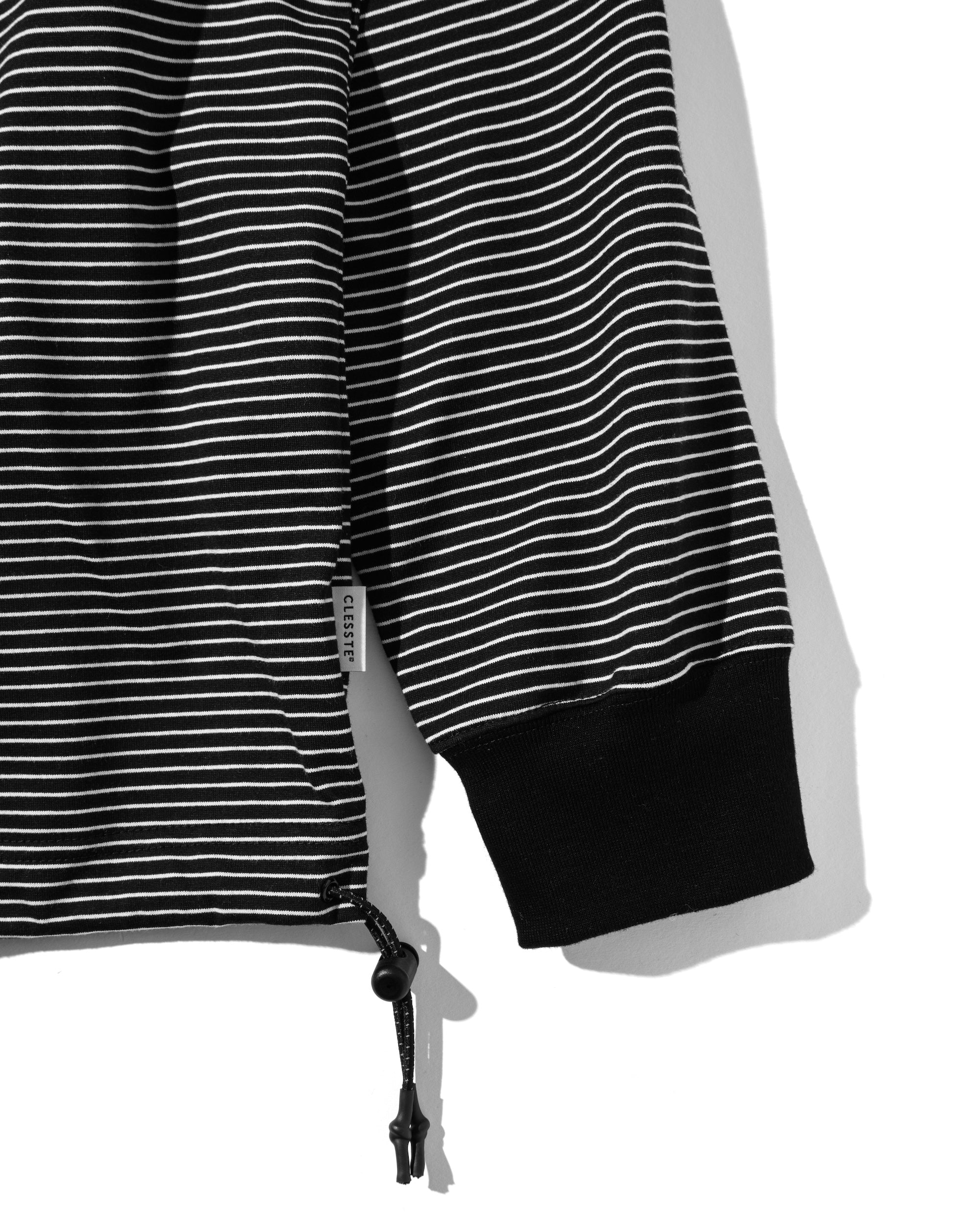 【9.8 SUN 20:00- IN STOCK】STRIPED MASSIVE L/S POLO SHIRT WITH DRAWSTRINGS FOR YES GOOD MARKET