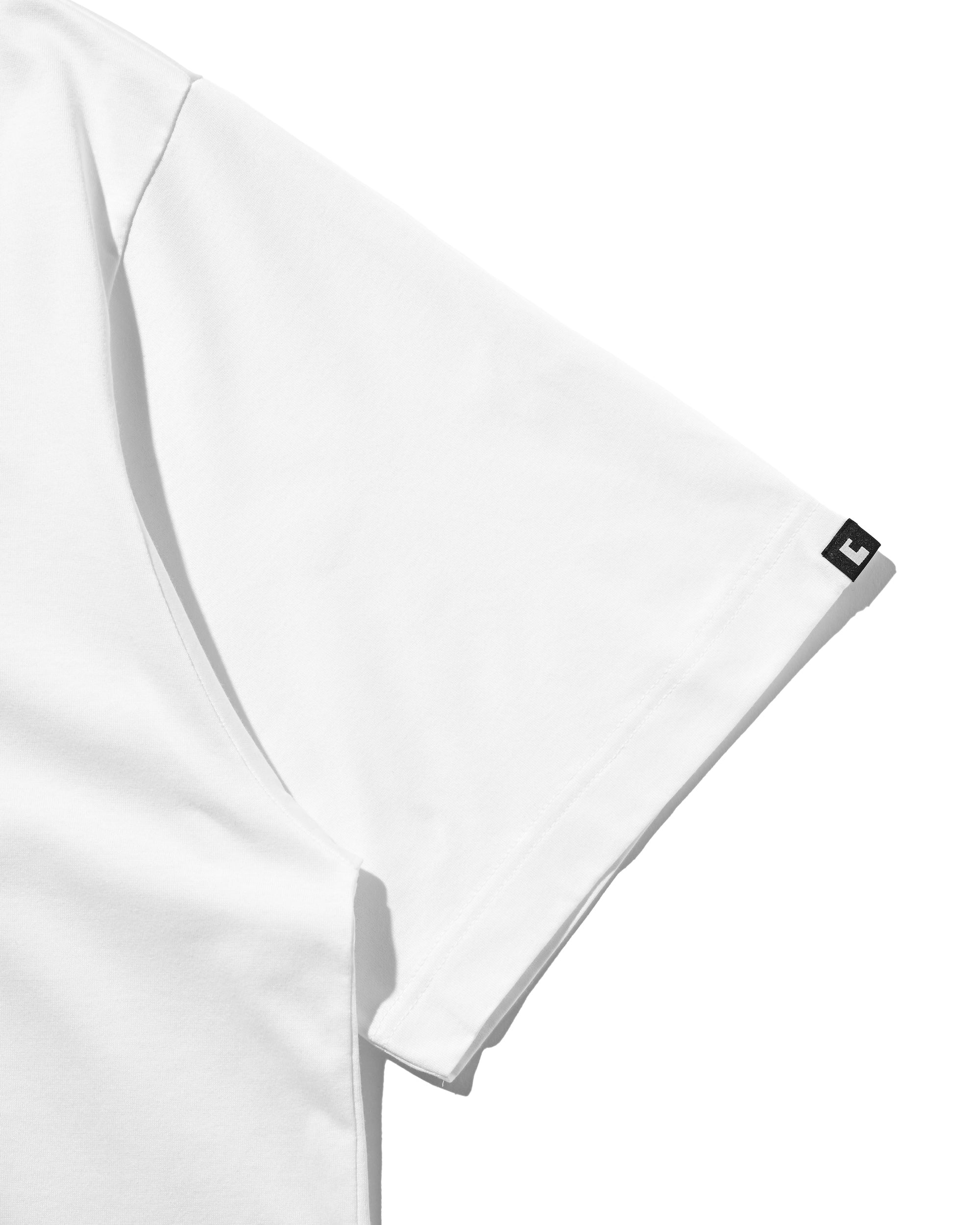 【8.23 SAT 20:00- IN STOCK】ENBROIDERY MASSIVE T-SHIRT WITH DRAWSTRINGS (WHITE)