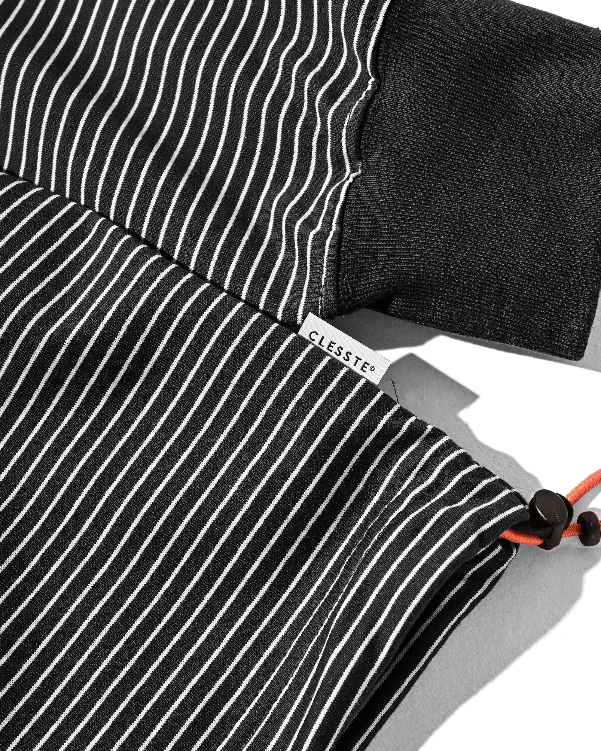 【2.28 SAT 20:00- IN STOCK】"C×CONCEPT" STRIPED L/S T-SHIRT WITH DRAWSTRINGS (BLACK×WHITE)