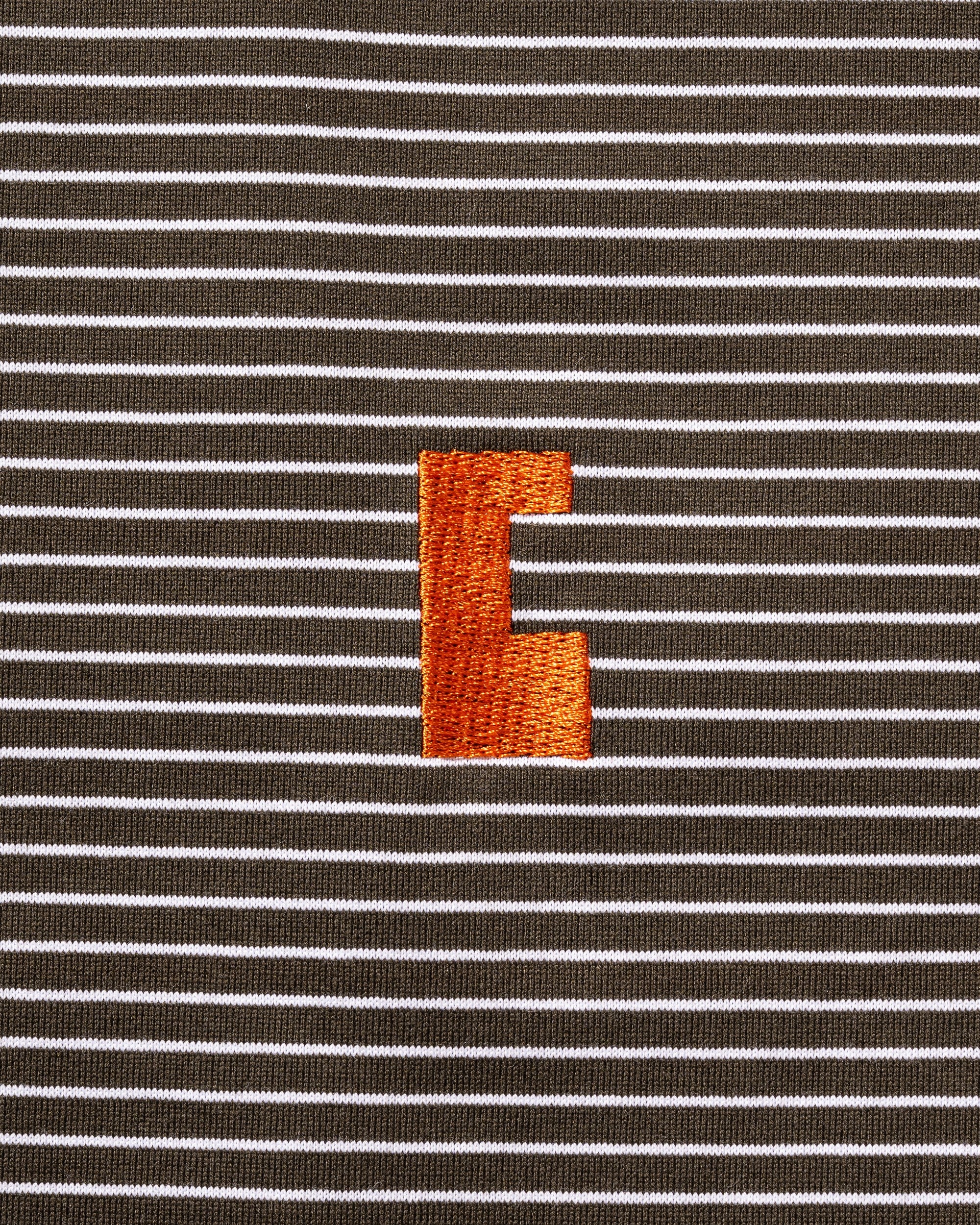 【6.13 SAT 20:00- IN STOCK】"C×CONCEPT" STRIPED S/S T-SHIRT WITH DRAWSTRINGS (BROWN×WHITE)