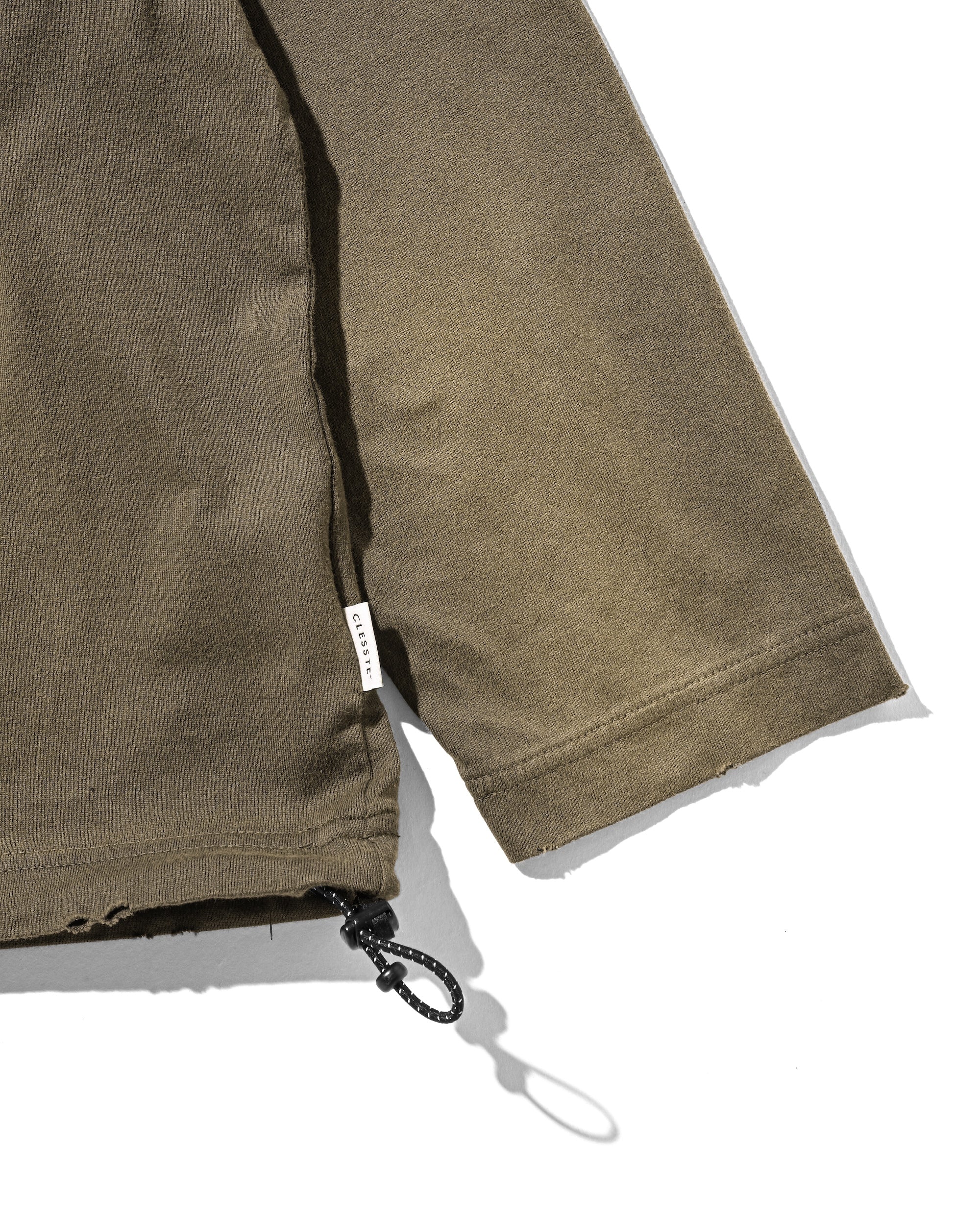 【10.1 WED 20:00- IN STOCK】GRADATION DYED L/S T-SHIRT WITH DRAWSTRINGS (BEIGE)