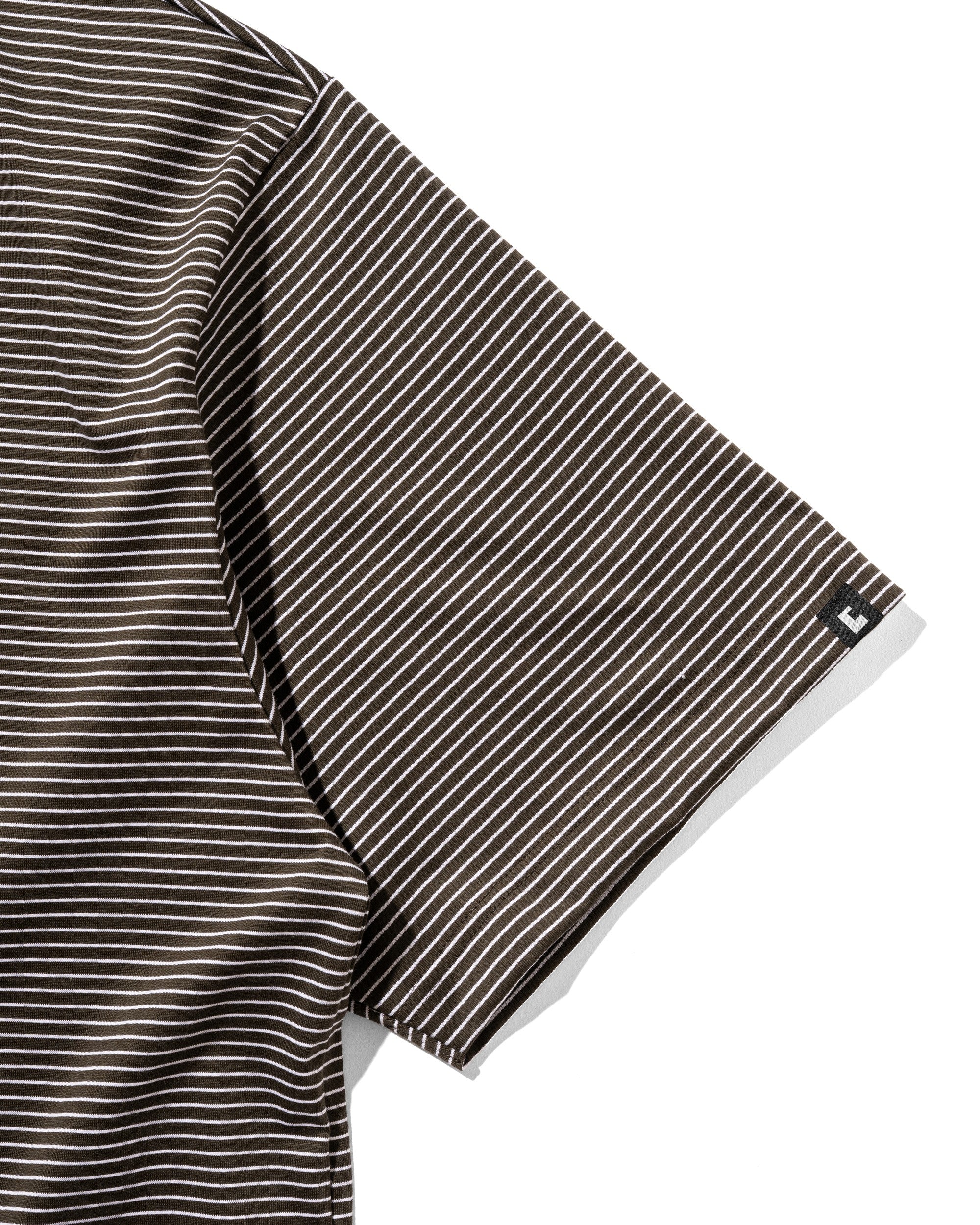 【6.13 SAT 20:00- IN STOCK】"C×CONCEPT" STRIPED S/S T-SHIRT WITH DRAWSTRINGS (BROWN×WHITE)