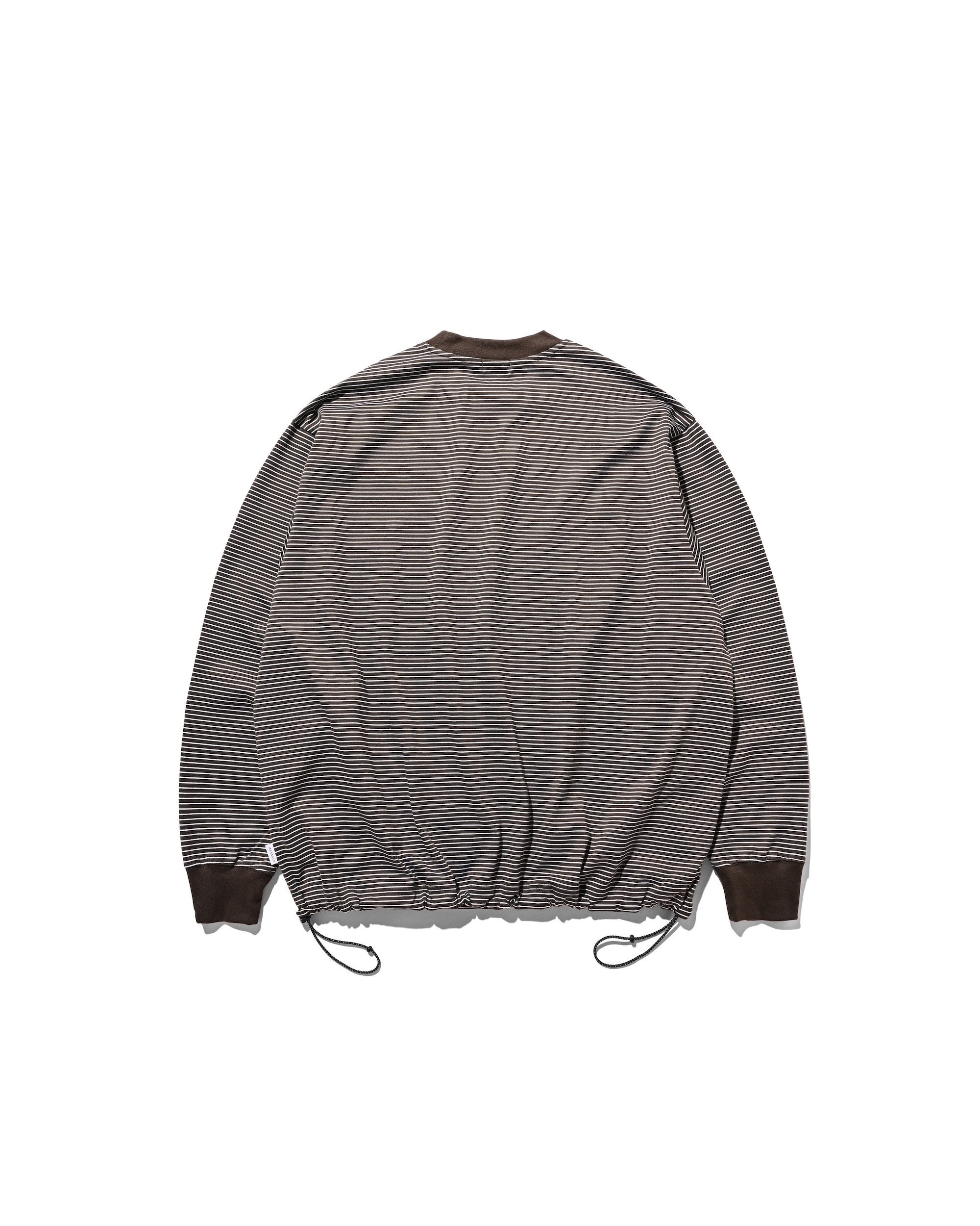【10.22 WED 20:00- IN STOCK】"C"STRIPED L/S T-SHIRT WITH DRAWSTRINGS (BROWN×WHITE)