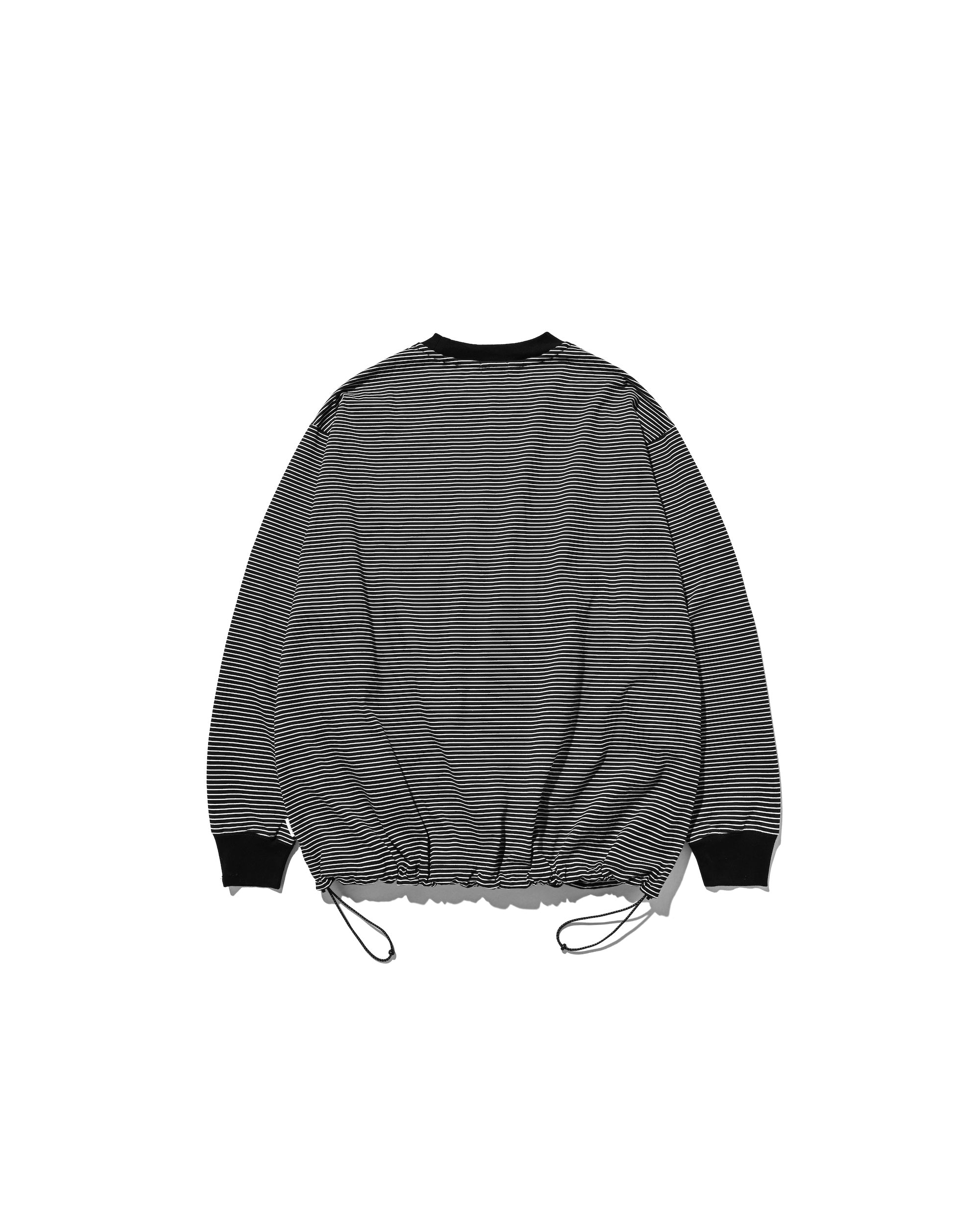 【10.15 WED 20:00- IN STOCK】"C"STRIPED L/S T-SHIRT WITH DRAWSTRINGS FOR YGM (BLACK×WHITE)