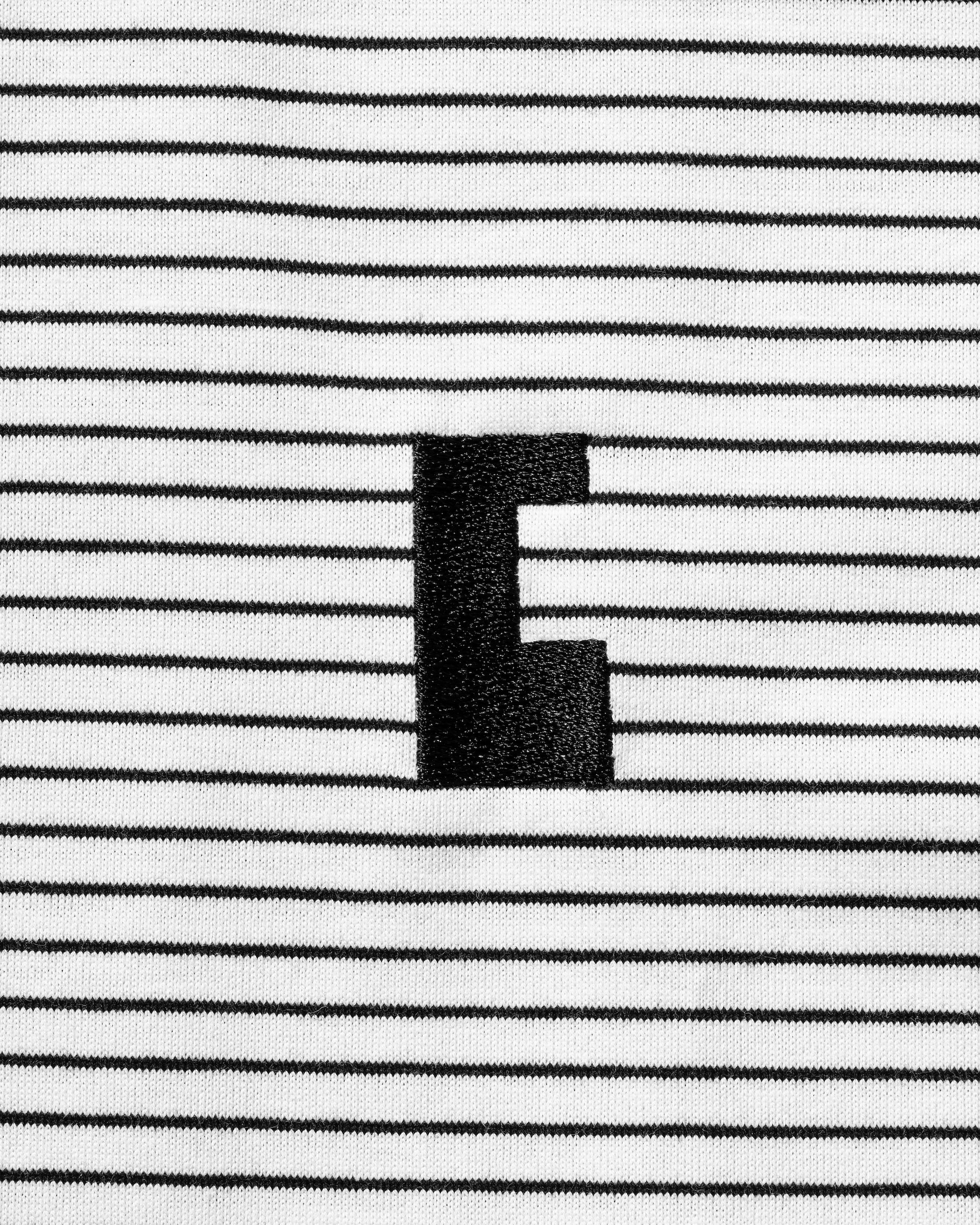 【7.30 WED 20:00- IN STOCK】"C"STRIPED MASSIVE T-SHIRT WITH DRAWSTRINGS (WHITE×BLACK)