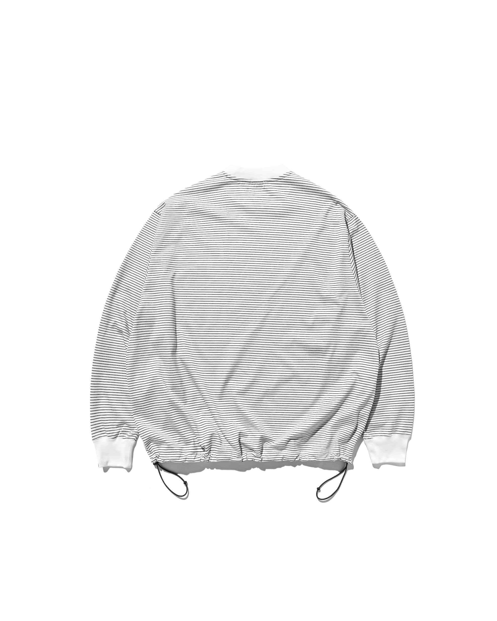 【10.22 WED 20:00- IN STOCK】"C"STRIPED L/S T-SHIRT WITH DRAWSTRINGS (WHITE×BLACK)