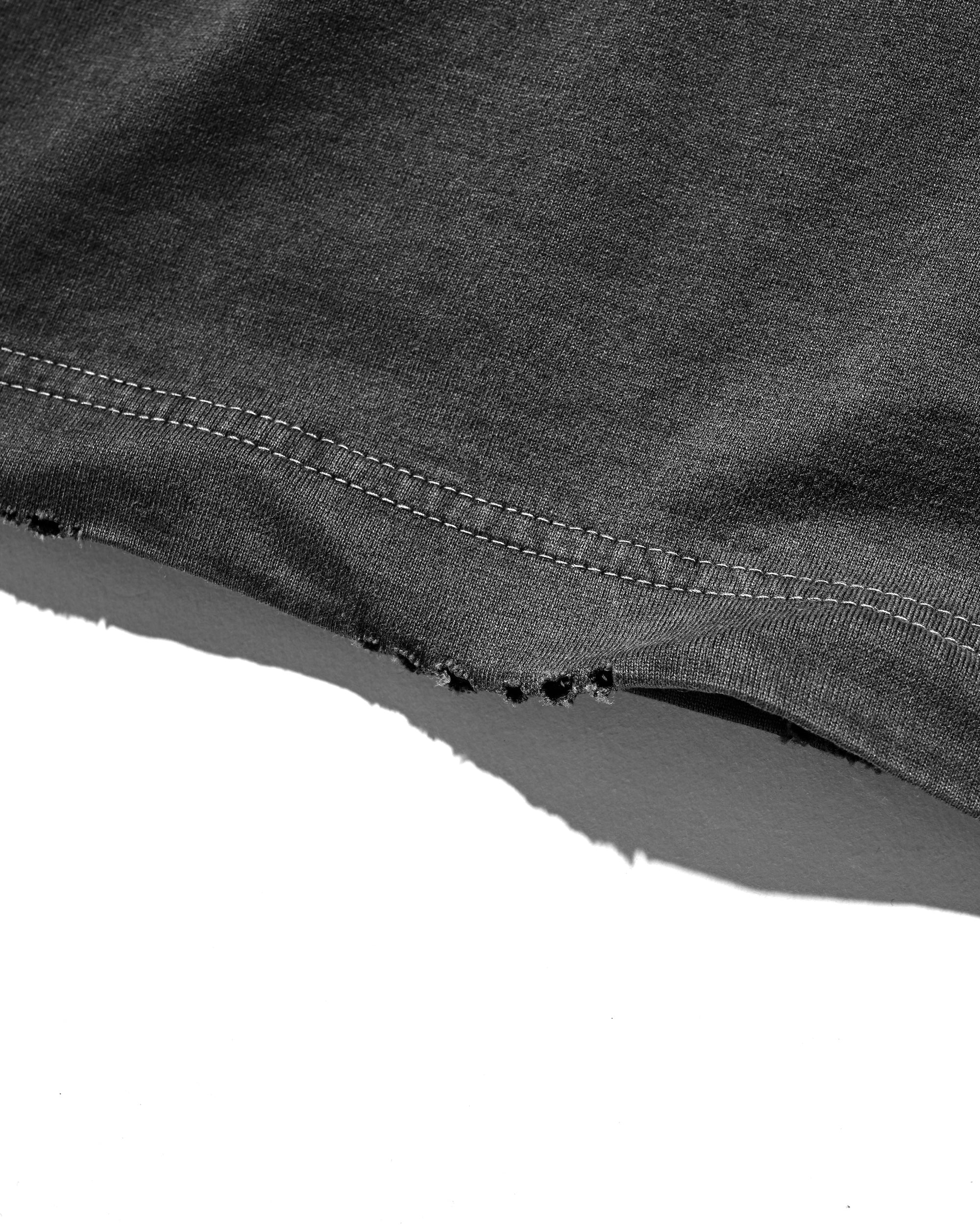 "CLESSTE BOY" PIGMENT DYED S/S T-SHIRT WITH DRAWSTRINGS (FADE BLACK).