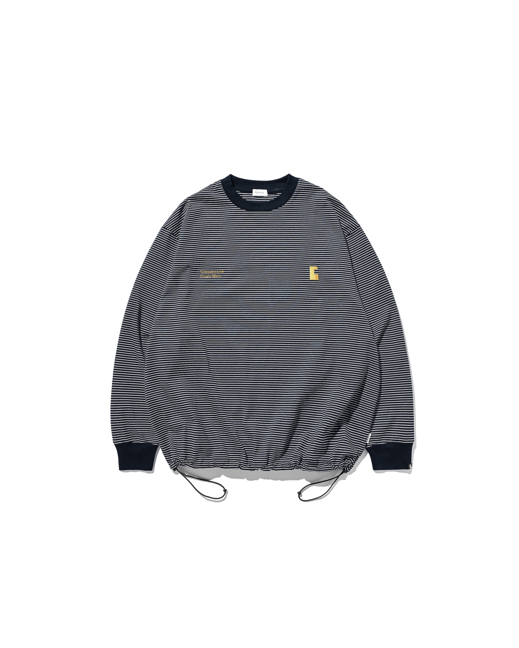【2.28 SAT 20:00- IN STOCK】"C×CONCEPT" STRIPED L/S T-SHIRT WITH DRAWSTRINGS (NAVY×WHITE)