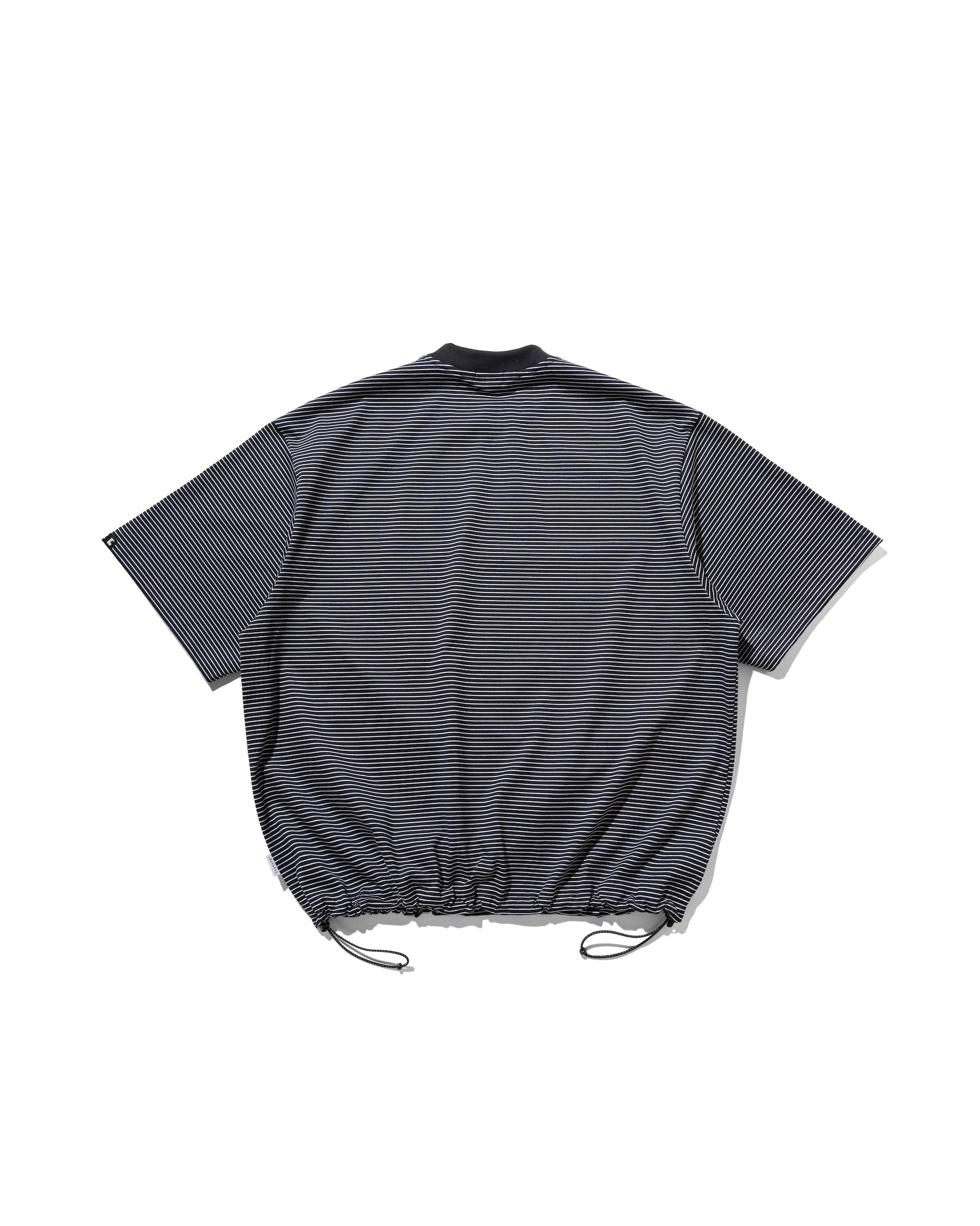 【7.30 WED 20:00- IN STOCK】"C"STRIPED MASSIVE T-SHIRT WITH DRAWSTRINGS (NAVY×WHITE)