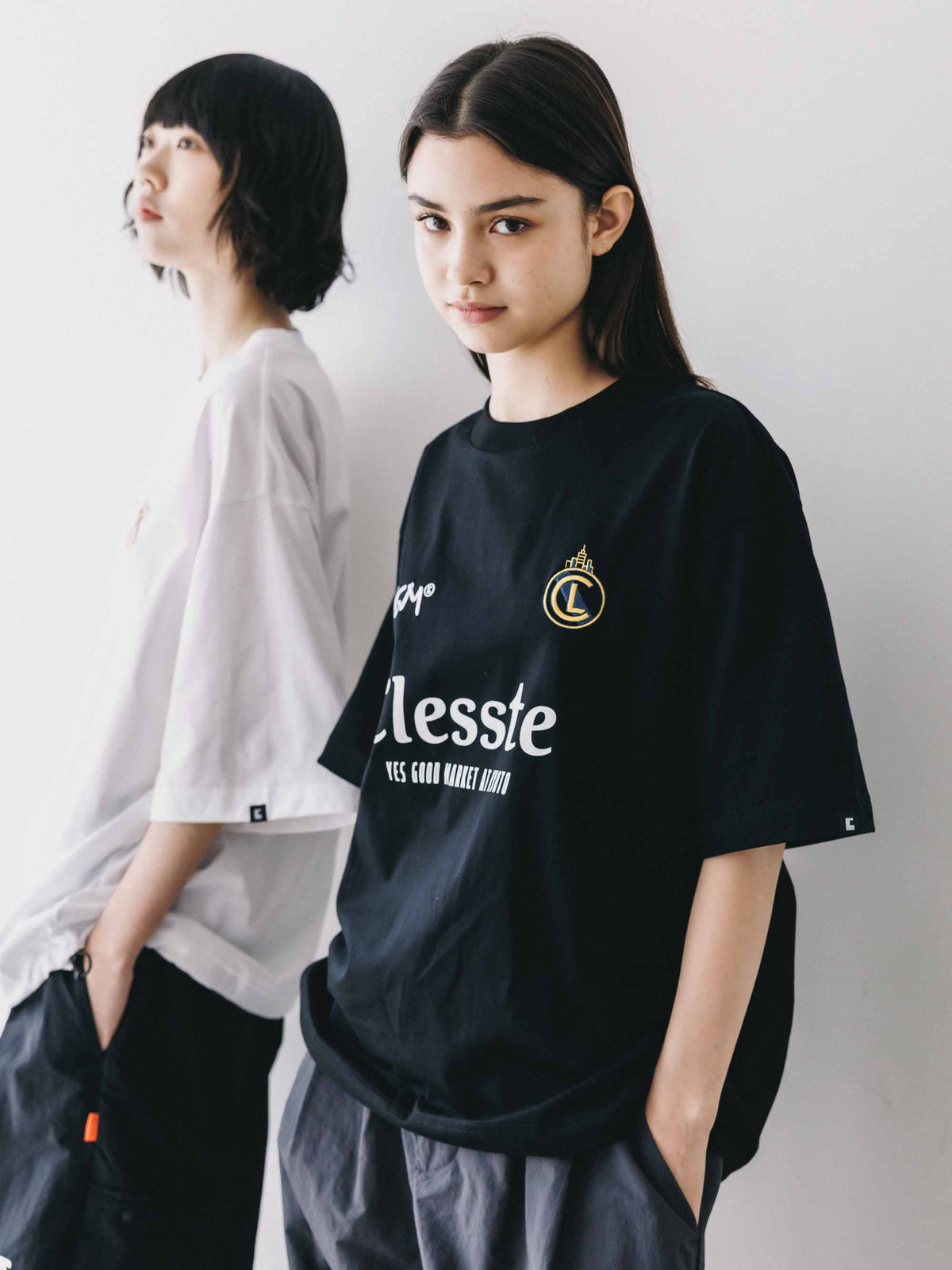 【10.4 SUN 20:00- IN STOCK】【LIMITED】 “YES GOOD MARKET" CITY S/S GAME T-SHIRT WITH DRAWSTRINGS (BLACK)