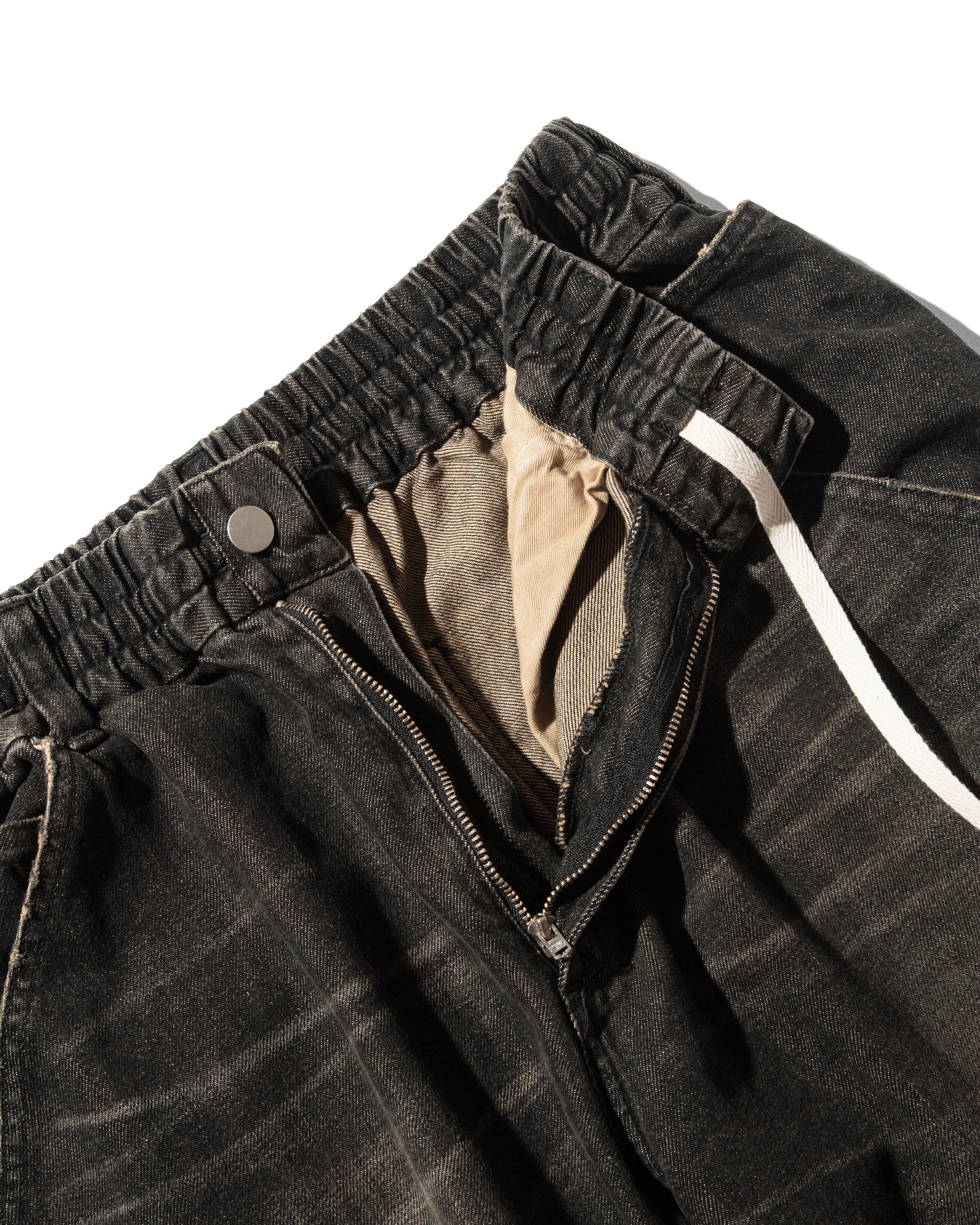 【3.8 SAT 20:00- IN STOCK】VINTAGE DYED SELVEDGE DENIM WORKER PANTS (VINTAGE BLACK)