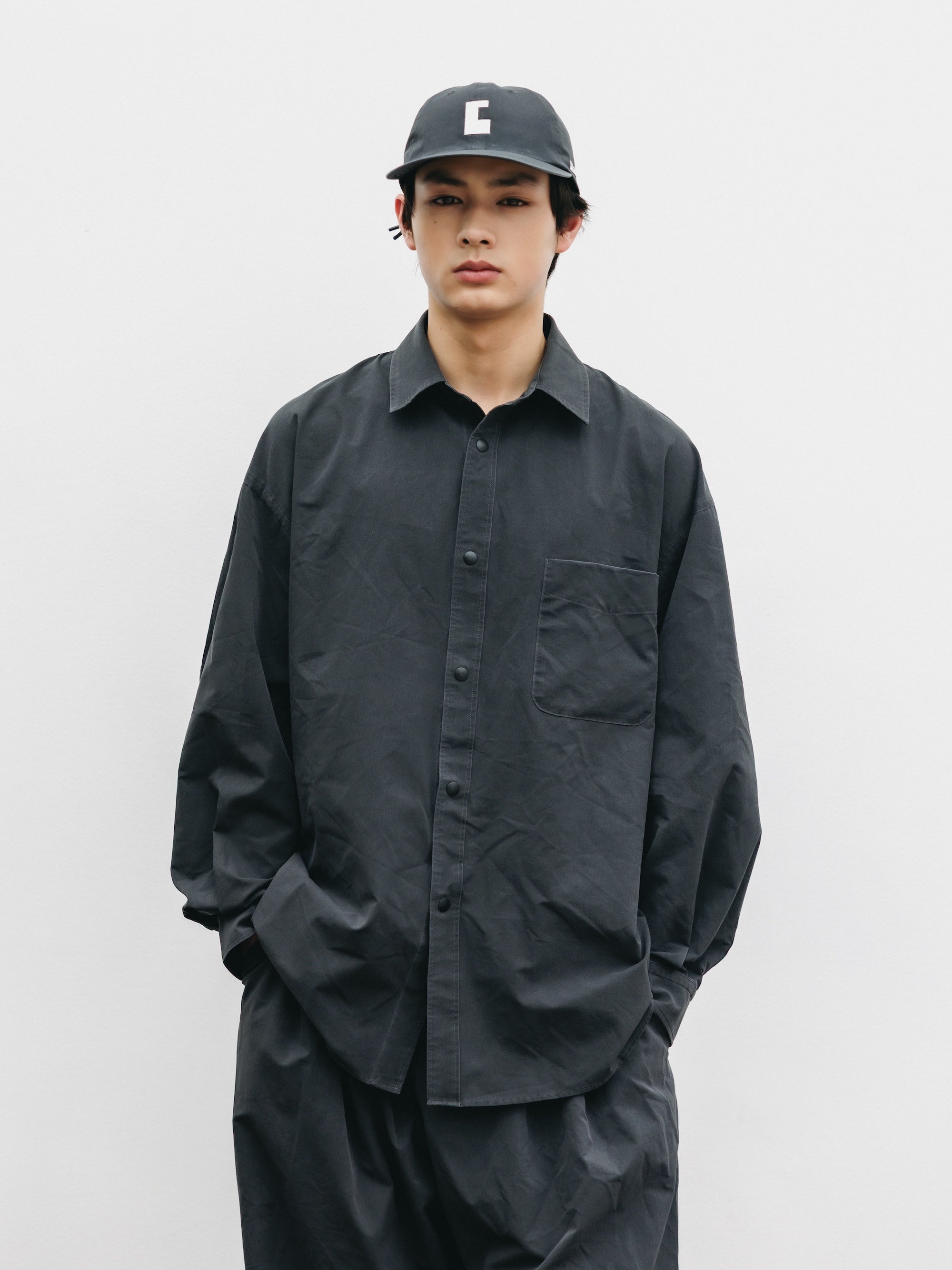 VINTAGE EFFECT COOLDOTS® CITY UNIFORM L/S SHIRT (BLACK)