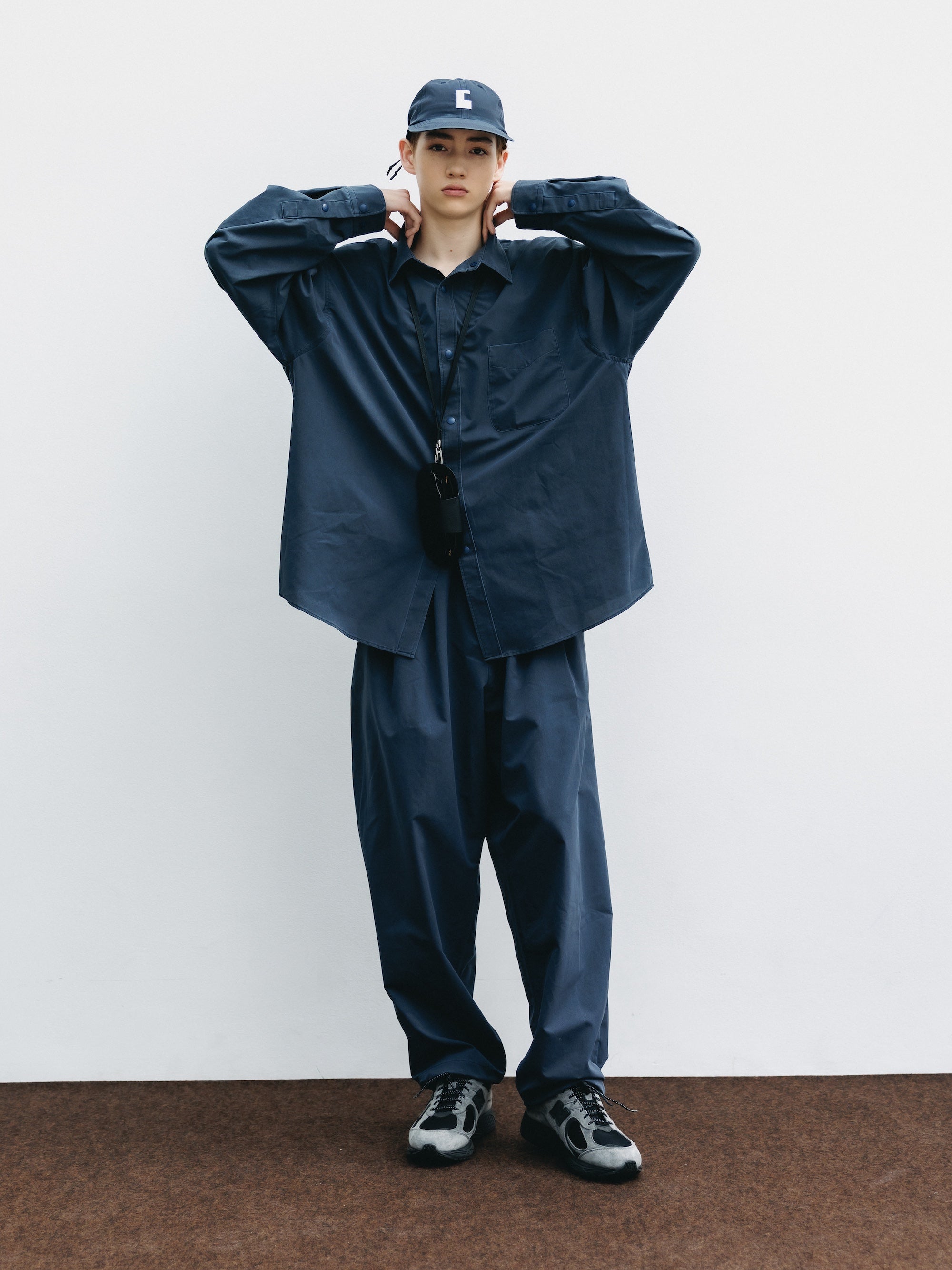 VINTAGE EFFECT COOLDOTS® CITY UNIFORM L/S SHIRT (NAVY)