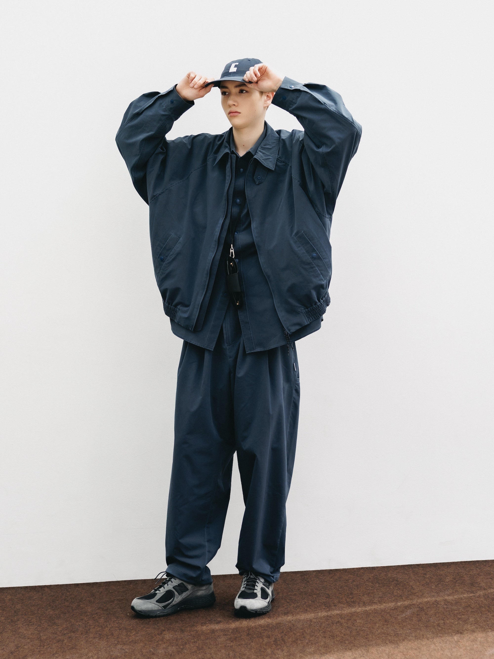 VINTAGE EFFECT COOLDOTS® CITY UNIFORM WIDE TAPERED PANTS (NAVY)
